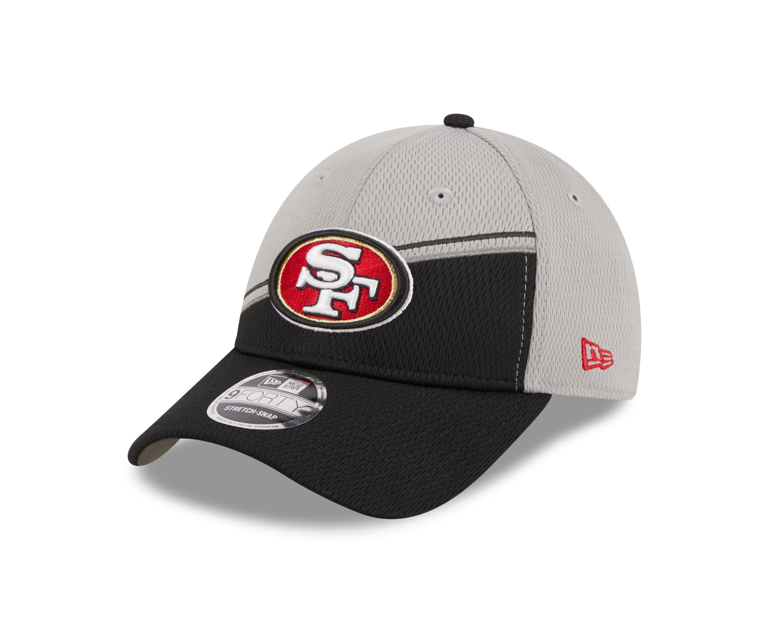 San Francisco 49ers NFL 2023 Sideline Grey Black 9Forty Stretch Snapback Cap New Era