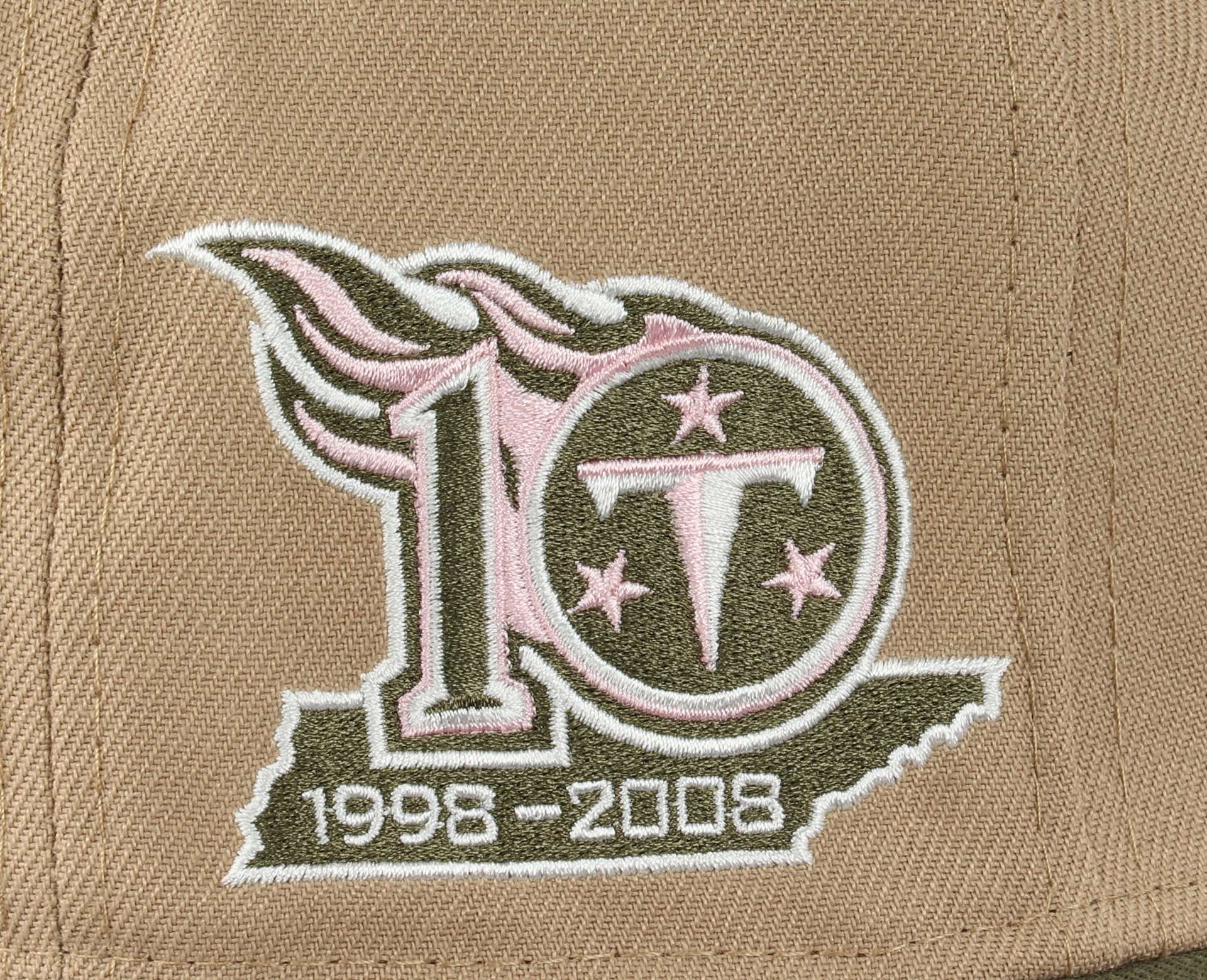 Tennessee Titans NFL 10th Anniversary Sidepatch Camel Olive 59Fifty Basecap New Era