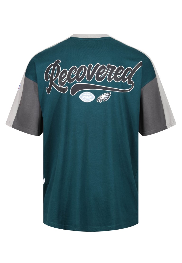 Philadelphia Eagles Cut and Sew Dunkelgrün Oversized NFL T-Shirt Recovered