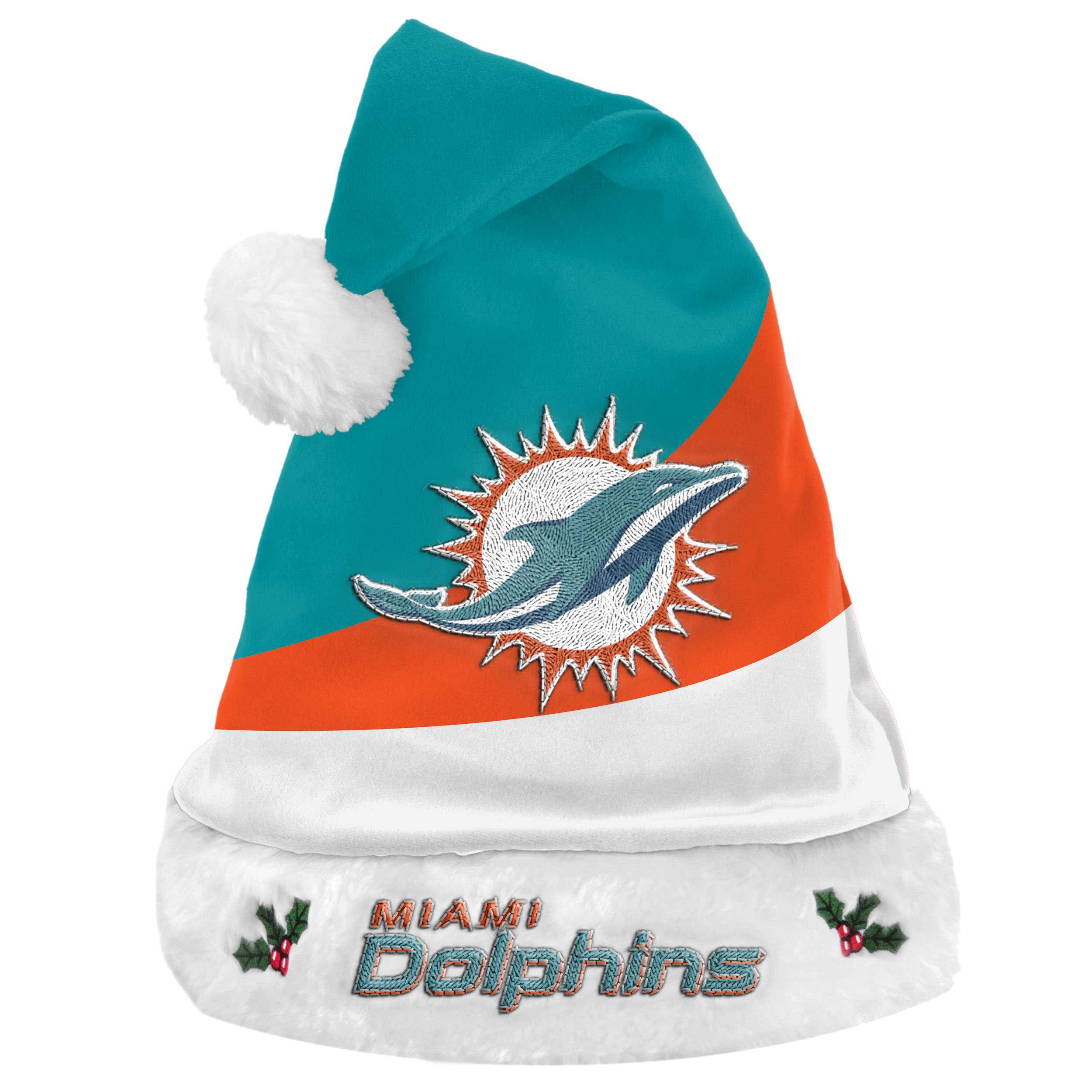 Miami Dolphins NFL 2021 Colorblock Santa Hat