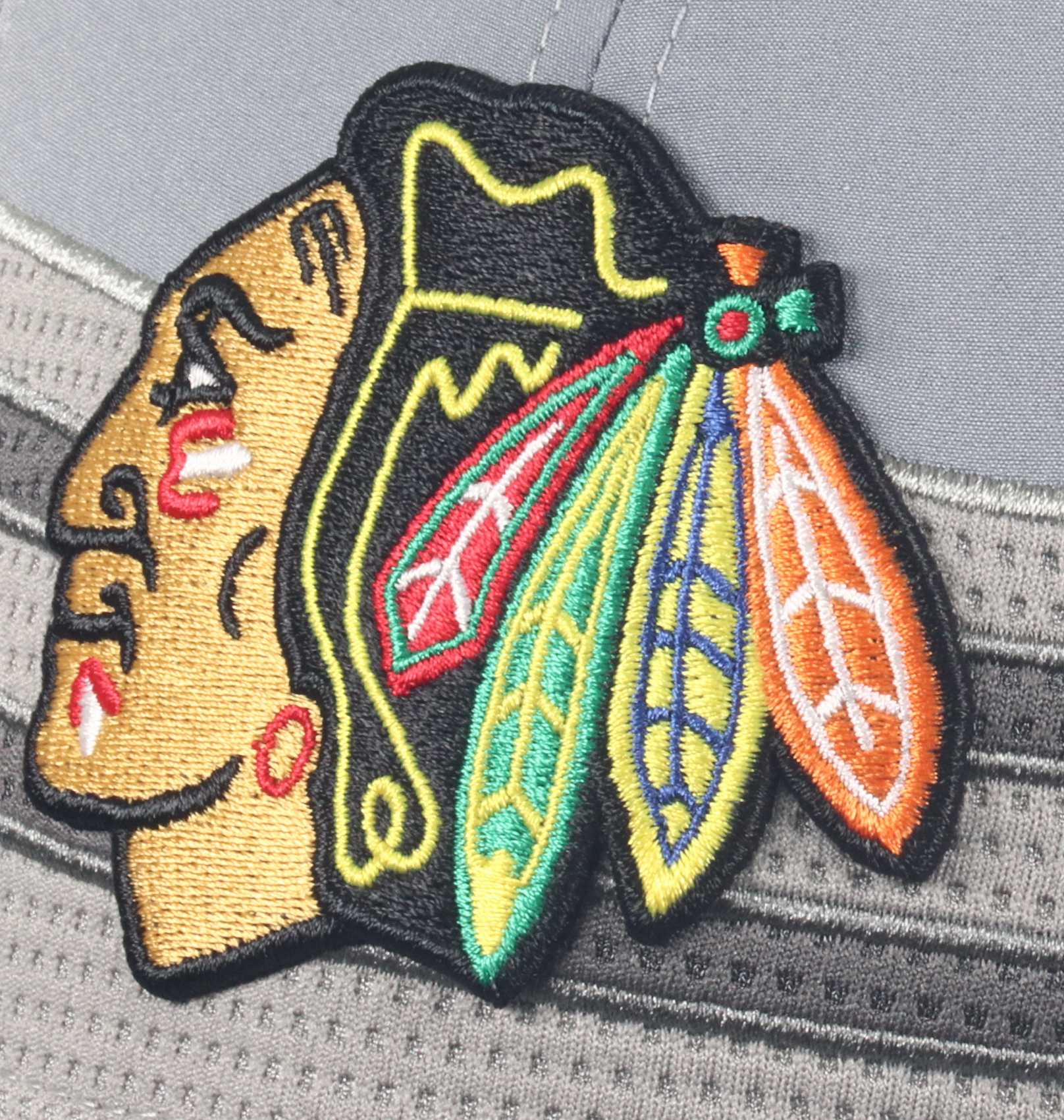Chicago Blackhawks NHL Authentic Pro Home Ice Structured Curved Snapback Cap Grey Fanatics