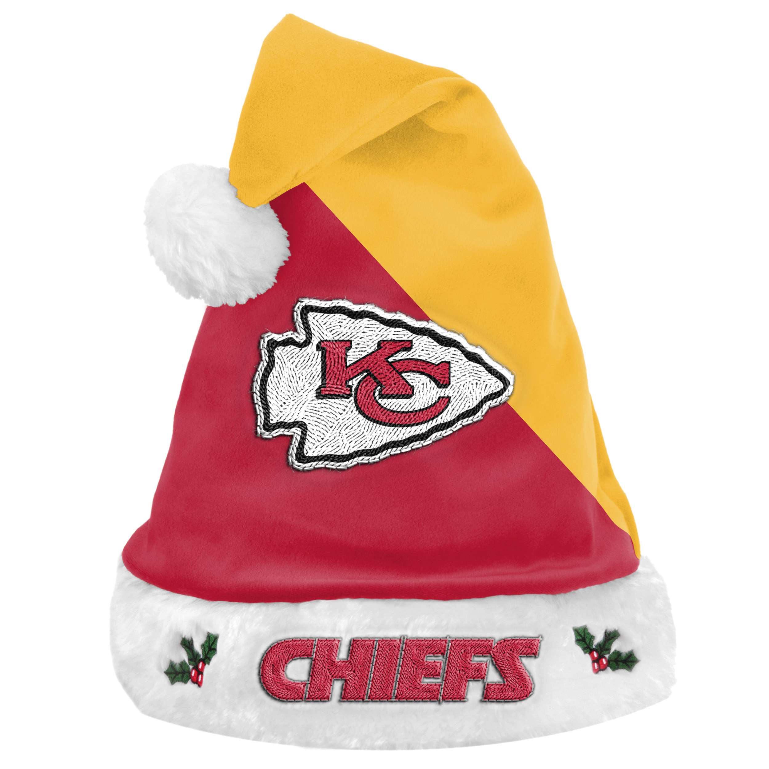 Kansas City Chiefs NFL 2021 Colorblock Santa Hat