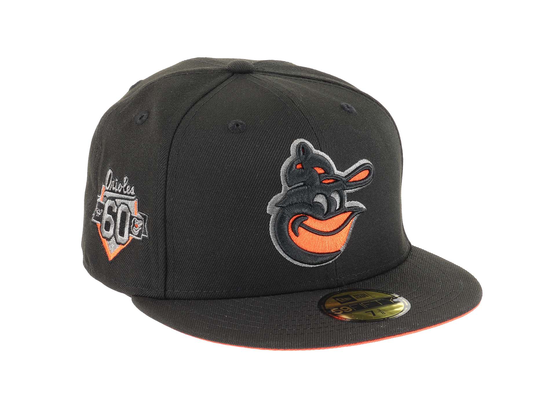 Baltimore Orioles MLB Sidepatch 60th Anniversary Black Cooperstown 59Fifty Basecap New Era