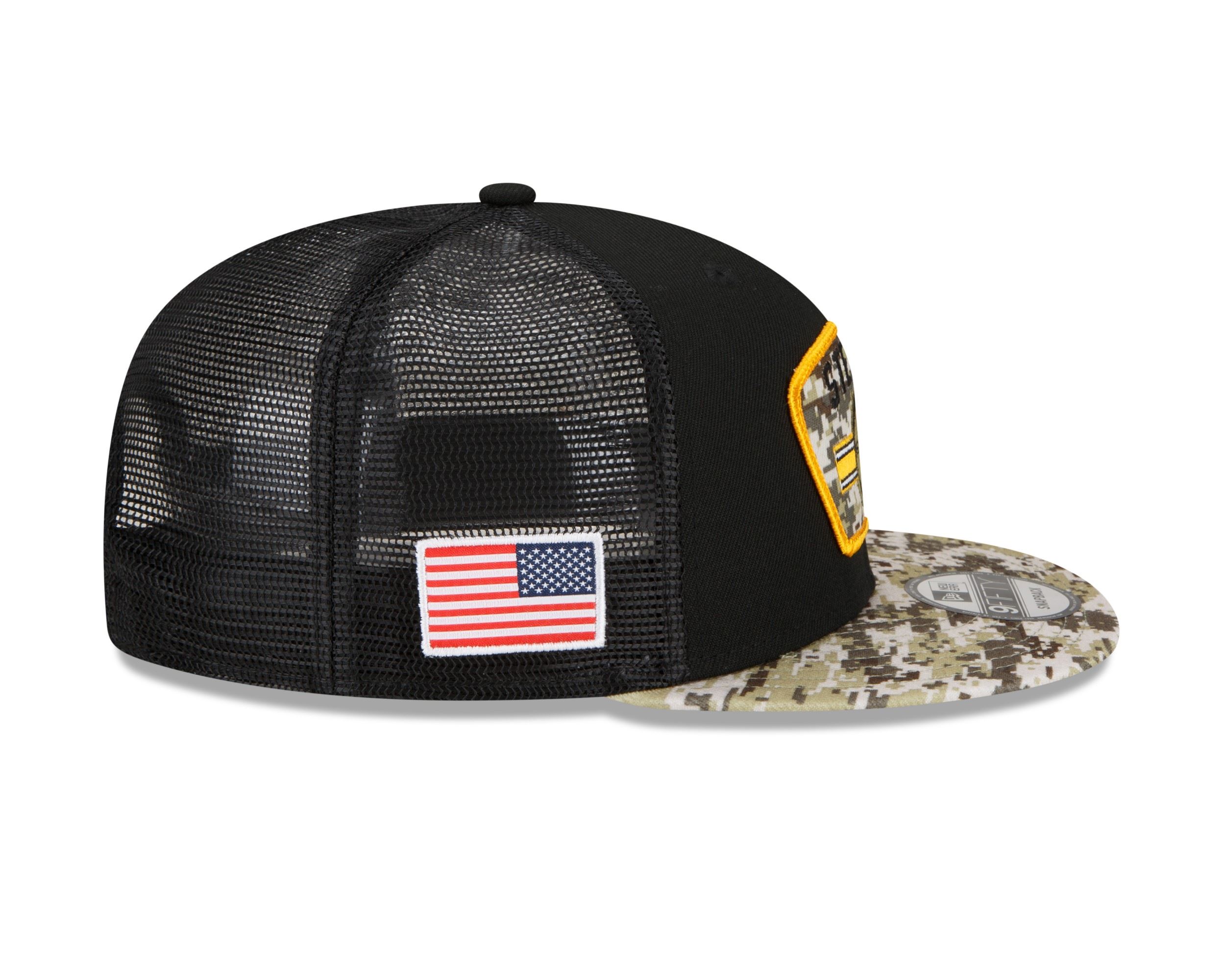 Pittsburgh Steelers NFL On Field 2021 Salute to Service Black 9Fifty Snapback Cap New Era