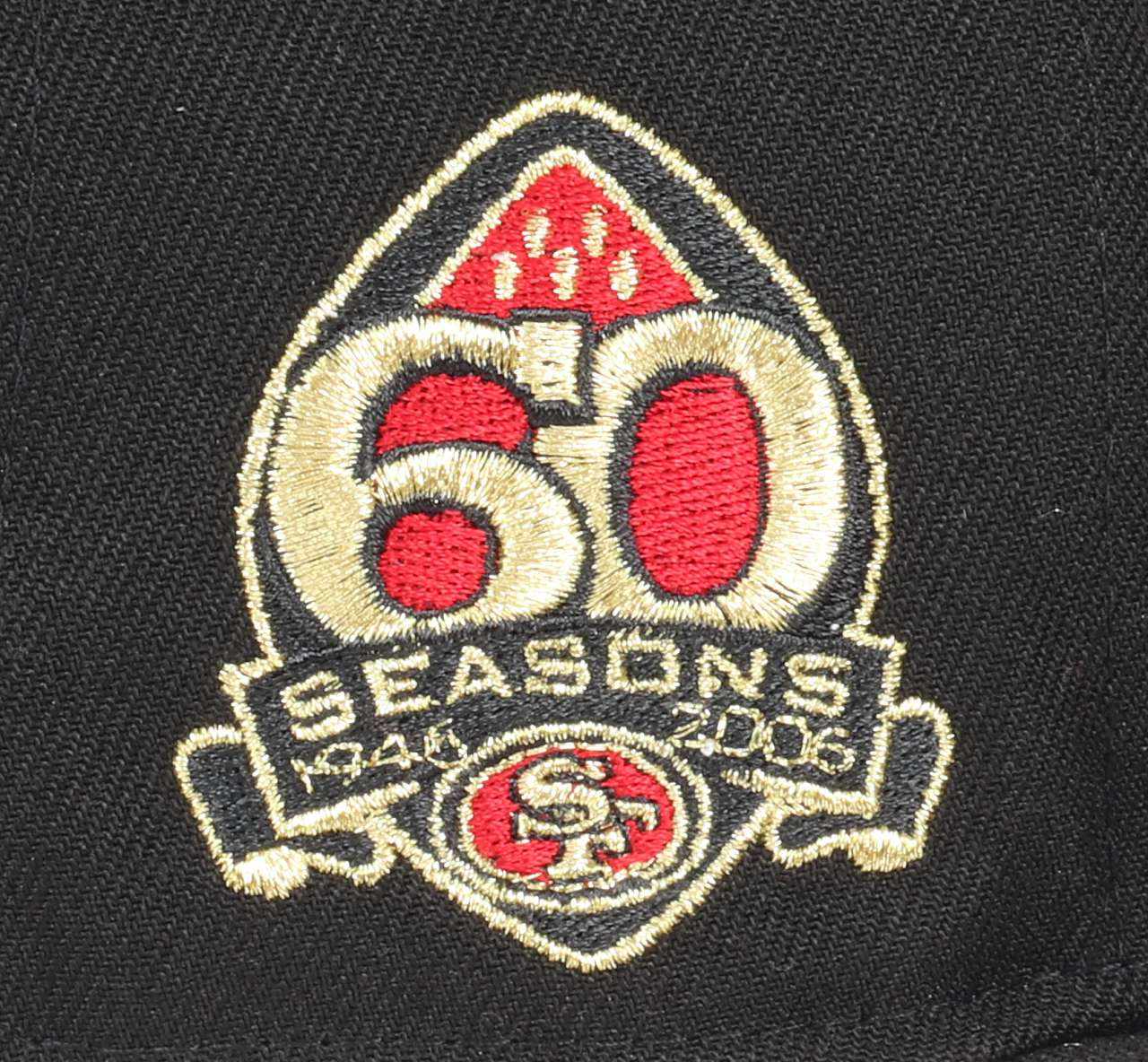 San Francisco 49ers NFL Team Colour 60 Seasons Sidepatch Black 9Fifty Snapback Cap New Era