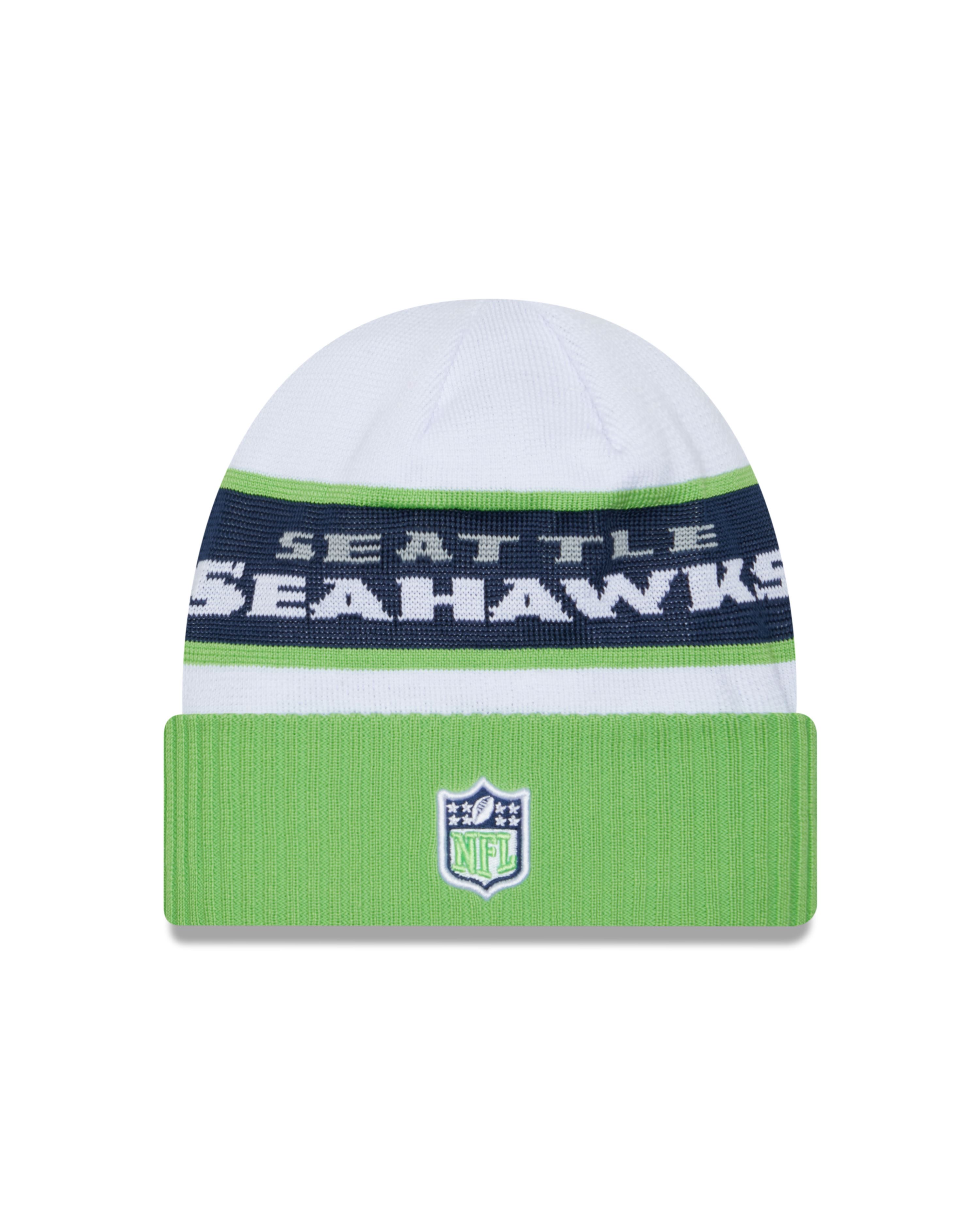 Seattle Seahawks NFL 2023  Sideline Tech Knit OTC White Beanie New Era