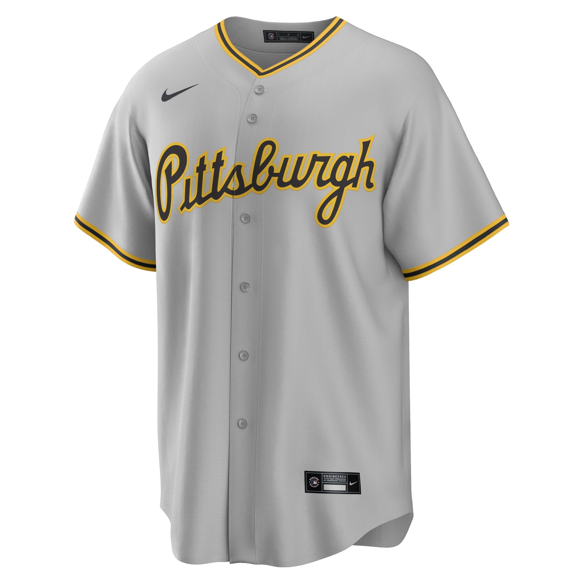 Pittsburgh Pirates Gray Official MLB Replica Road Jersey Nike