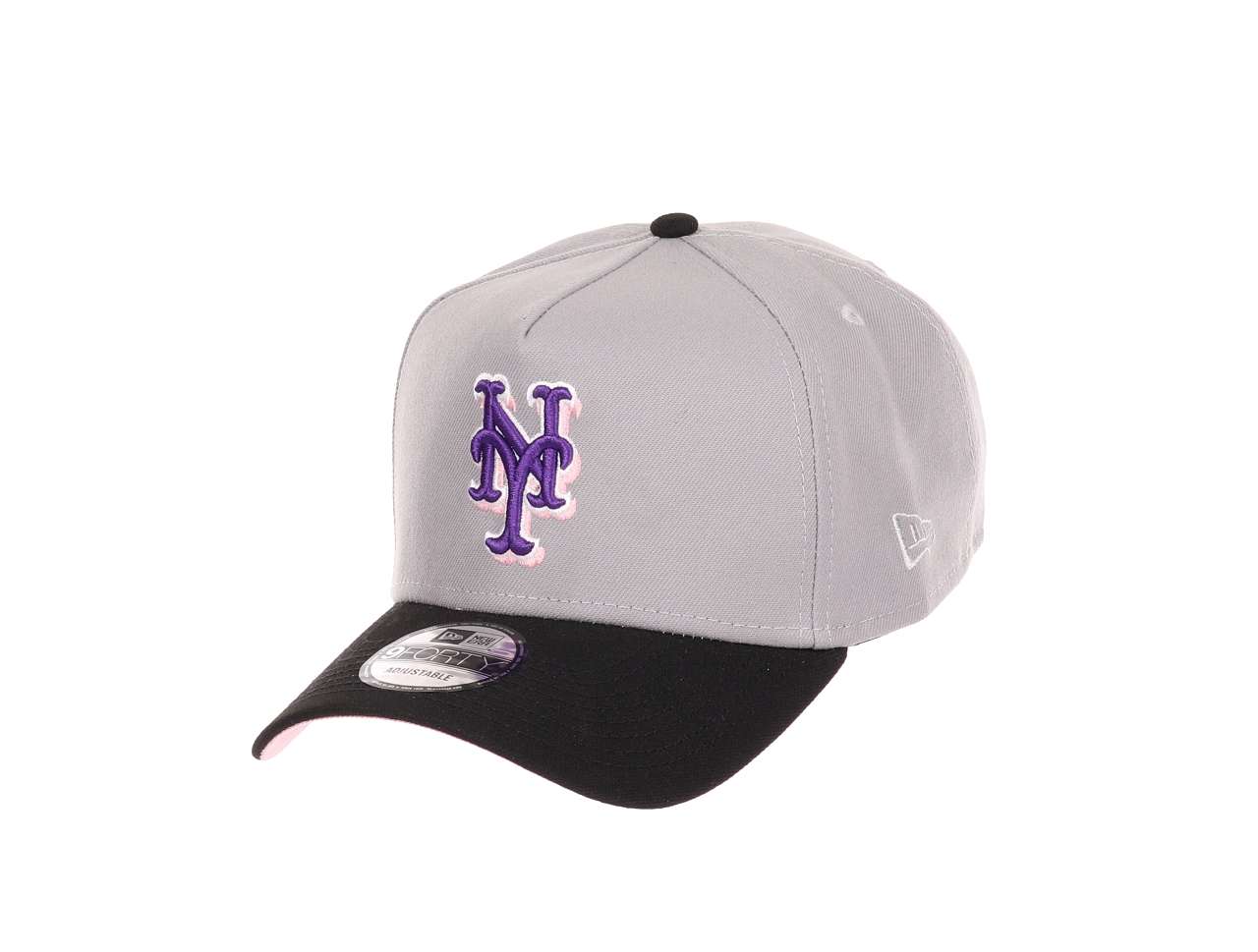 New York Mets MLB  40th Anniversary Sidepatch Gray Black 9Forty A-Frame Adjustable Cap New Era