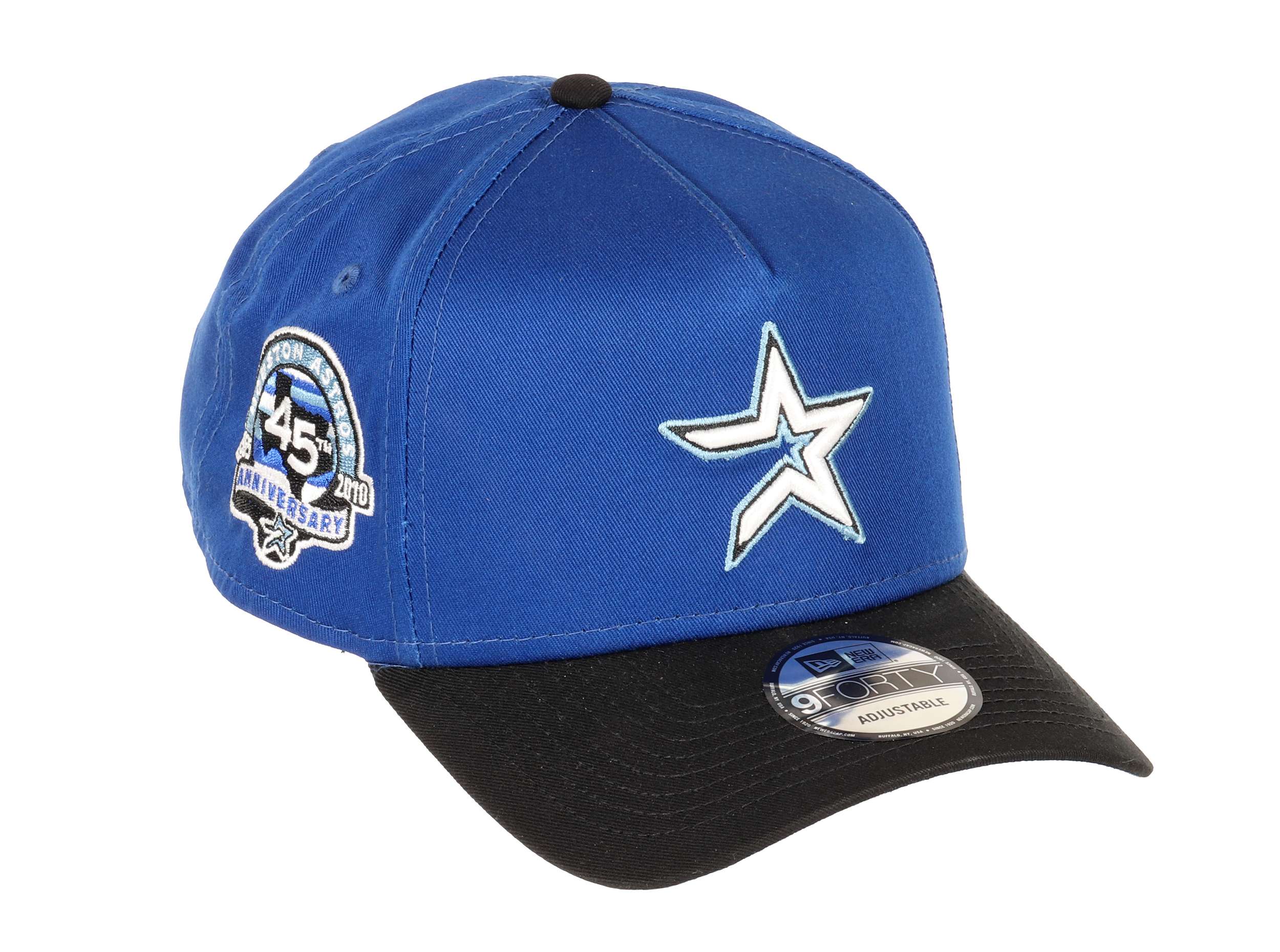 Houston Astros MLB 45th Anniversary Sidepatch Cooperstown Royal Blue Sky 9Forty A-Frame Snapback Cap New Era