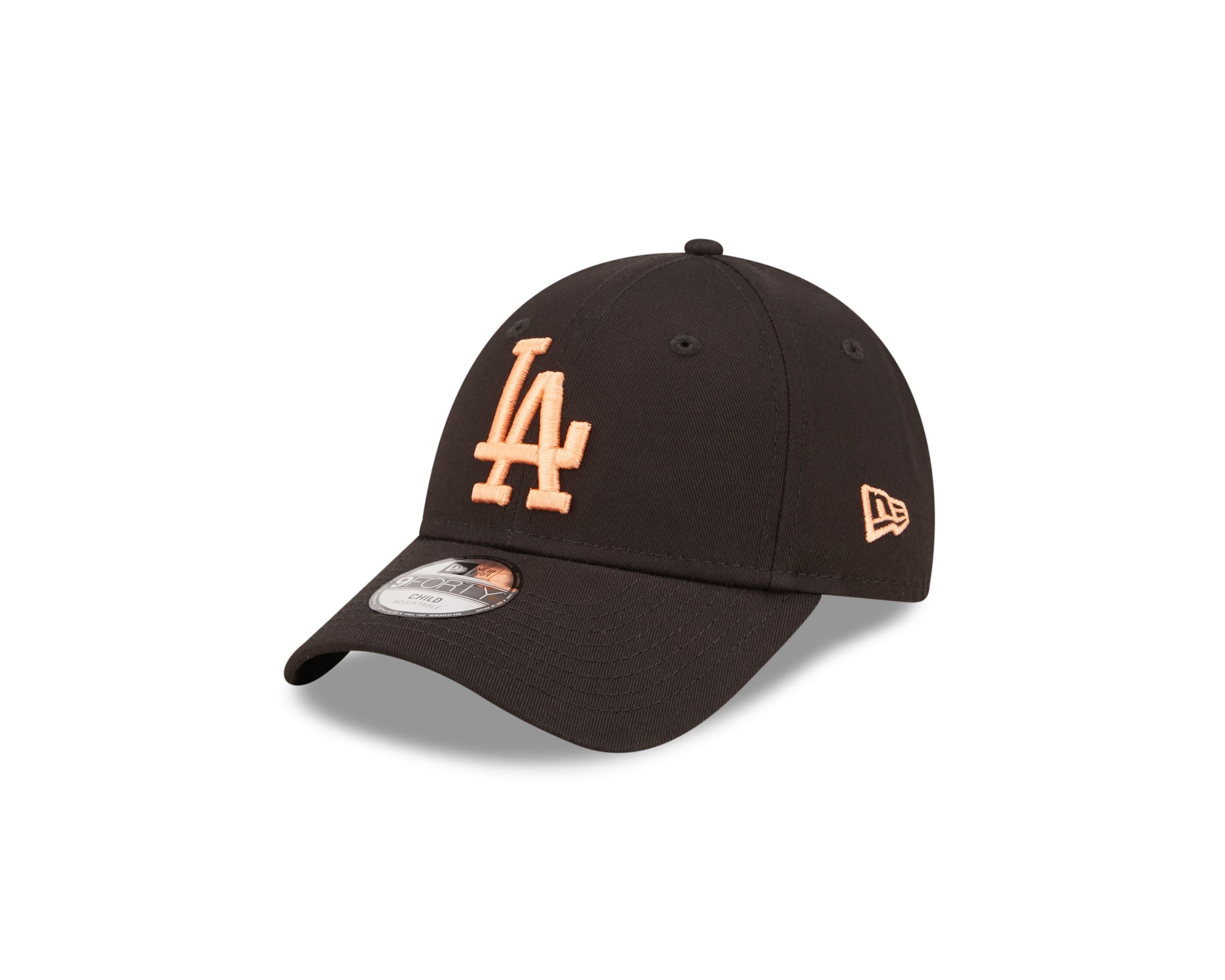 Los Angeles Dodgers MLB League Essential Black Orange 9Forty Adjustable Kids Cap New Era