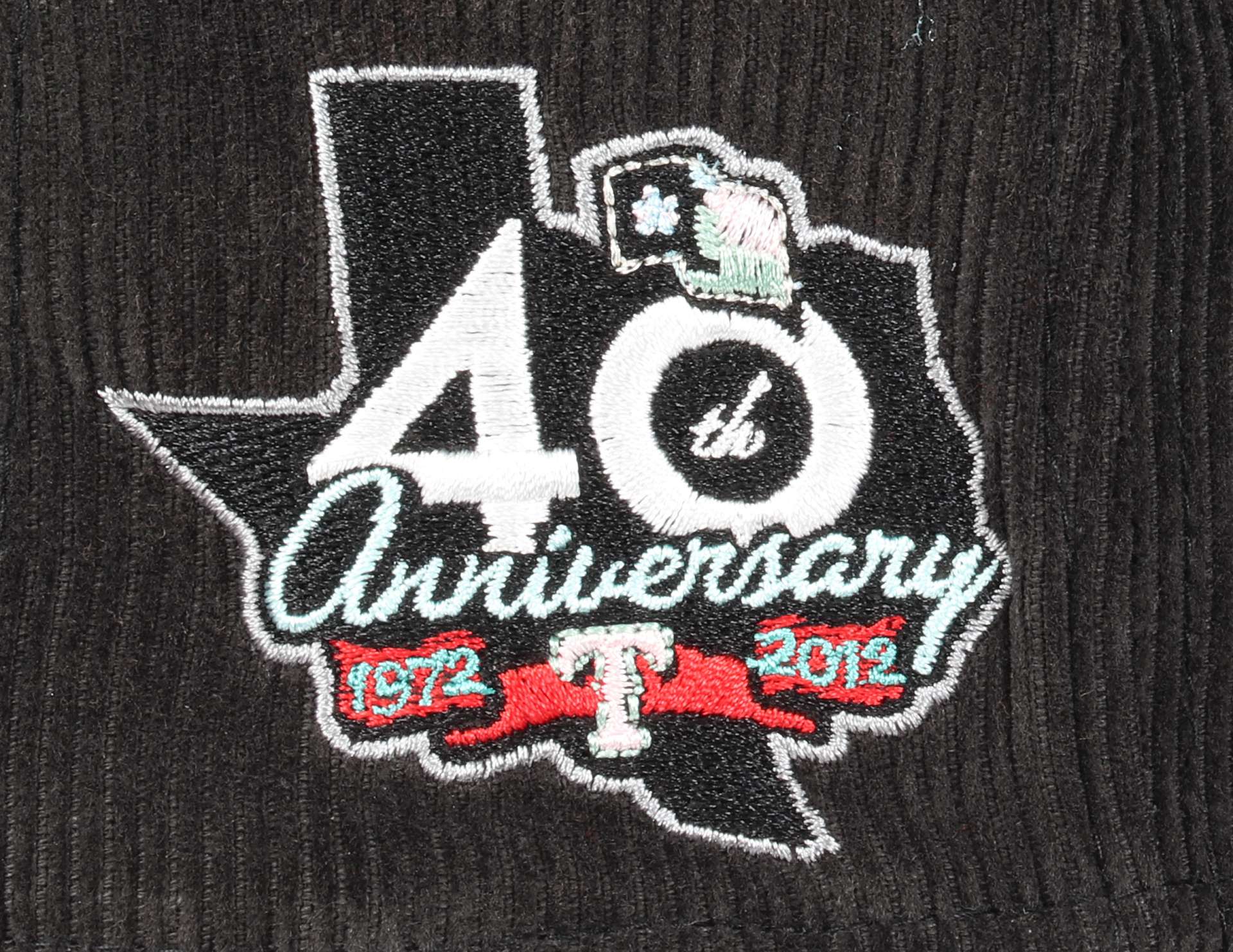 Texas Rangers 40th Anniversary Sidepatch Cord Black 59Fifty Basecap New Era