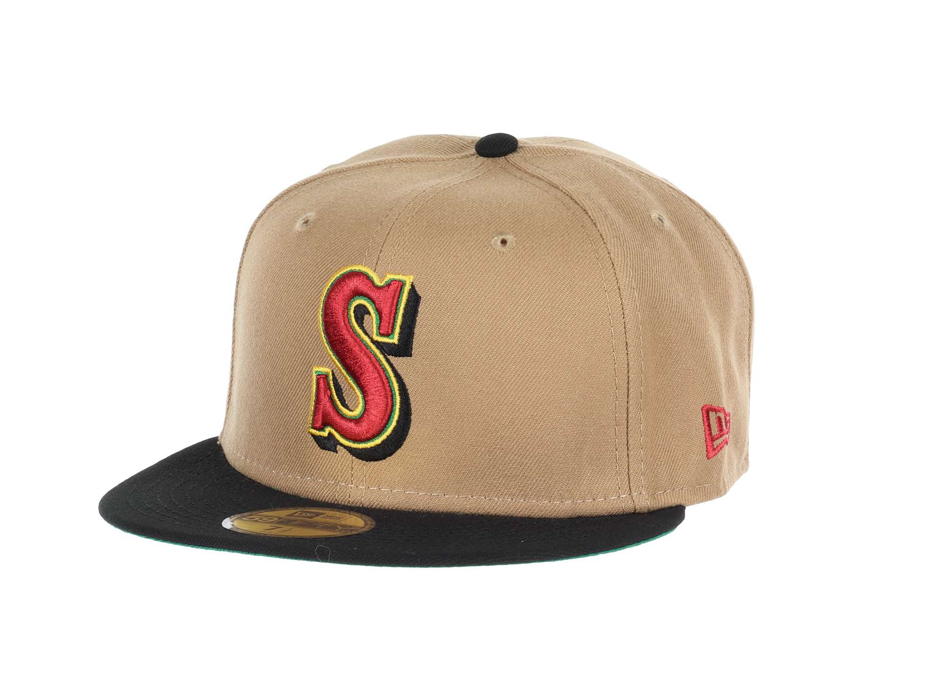 Seattle Mariners MLB Cooperstown 30th Anniversary Sidepatch Khaki Black Green 59Fifty Basecap New Era