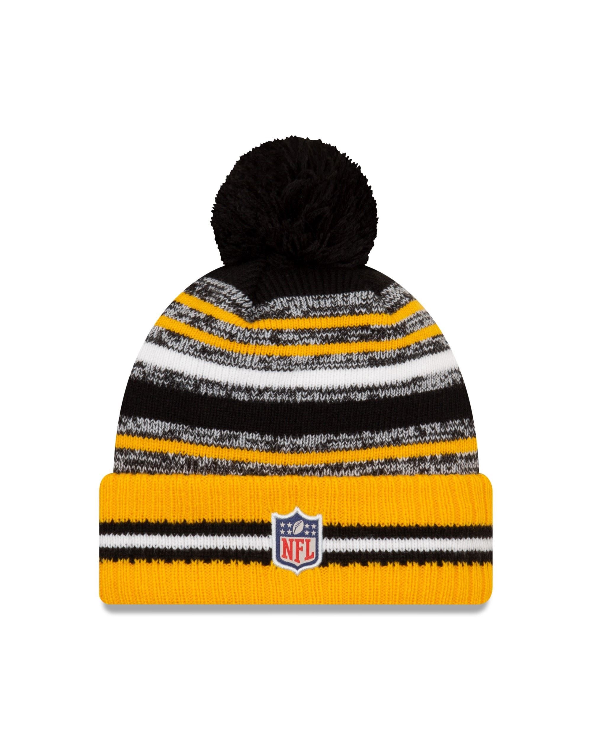 Pittsburgh Steelers NFL 2021 Sideline Sport Knit Bobble Beanie New Era