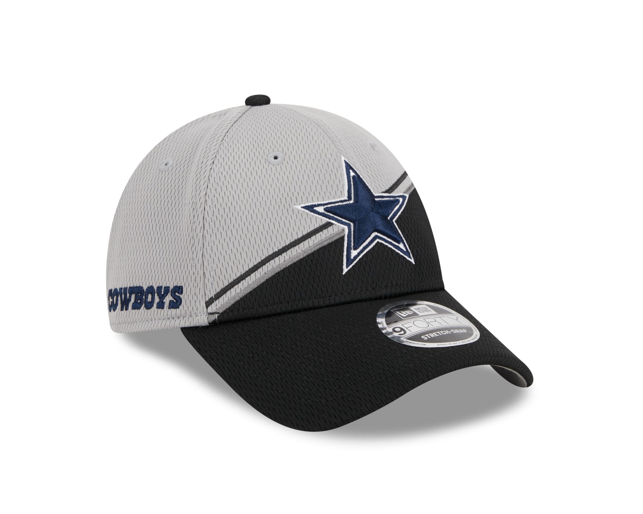 Dallas Cowboys NFL 2023 Sideline Grey Black 9Forty Stretch Snapback Cap New Era