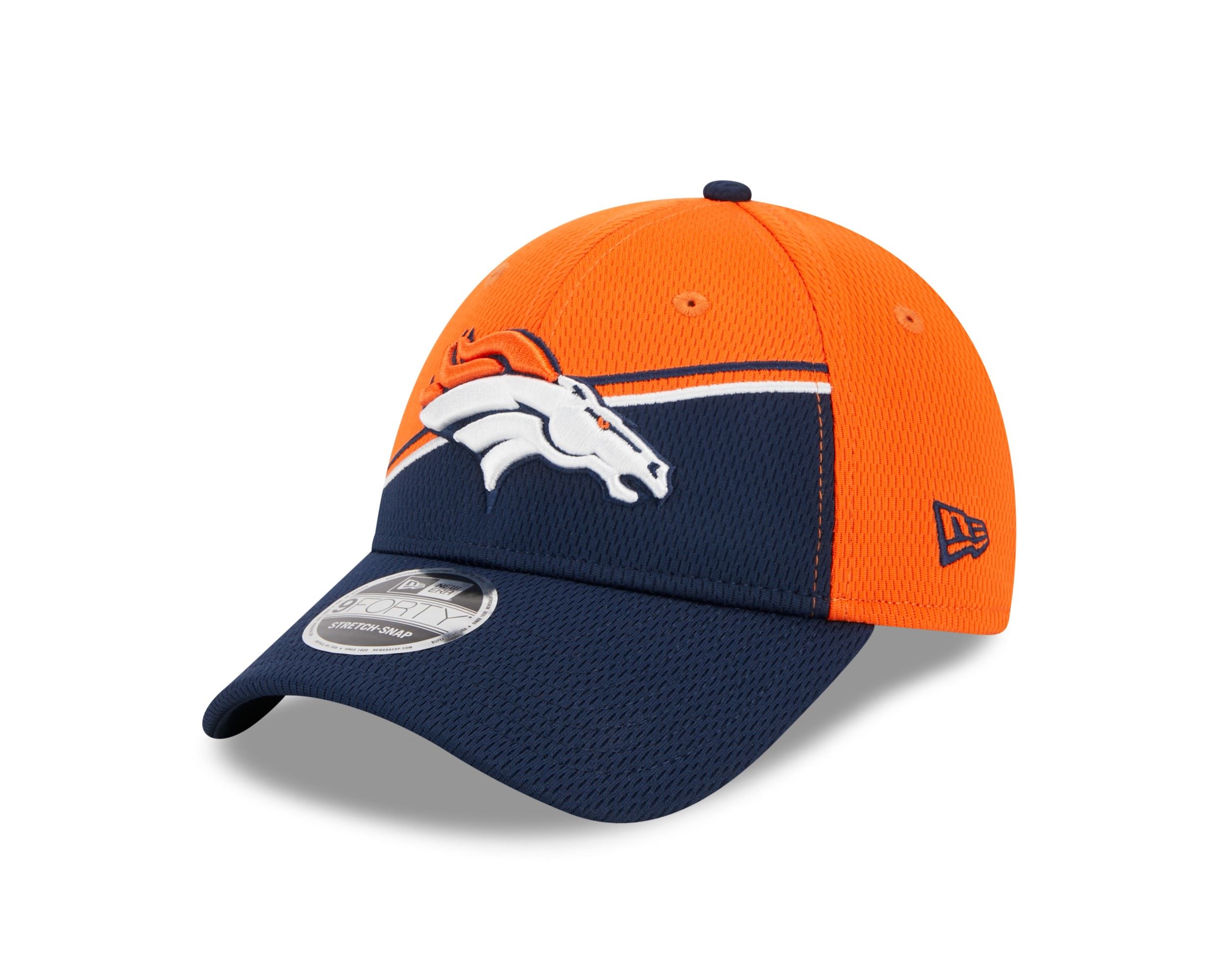 Denver Broncos NFL 2023 Sideline Orange Blue 9Forty Stretch Snapback Cap New Era