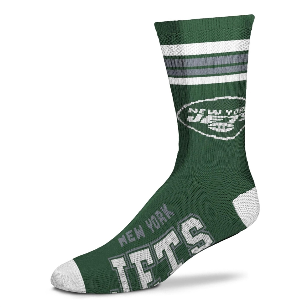 New York Jets NFL 4-Stripe Deuce Socken For Bare Feet