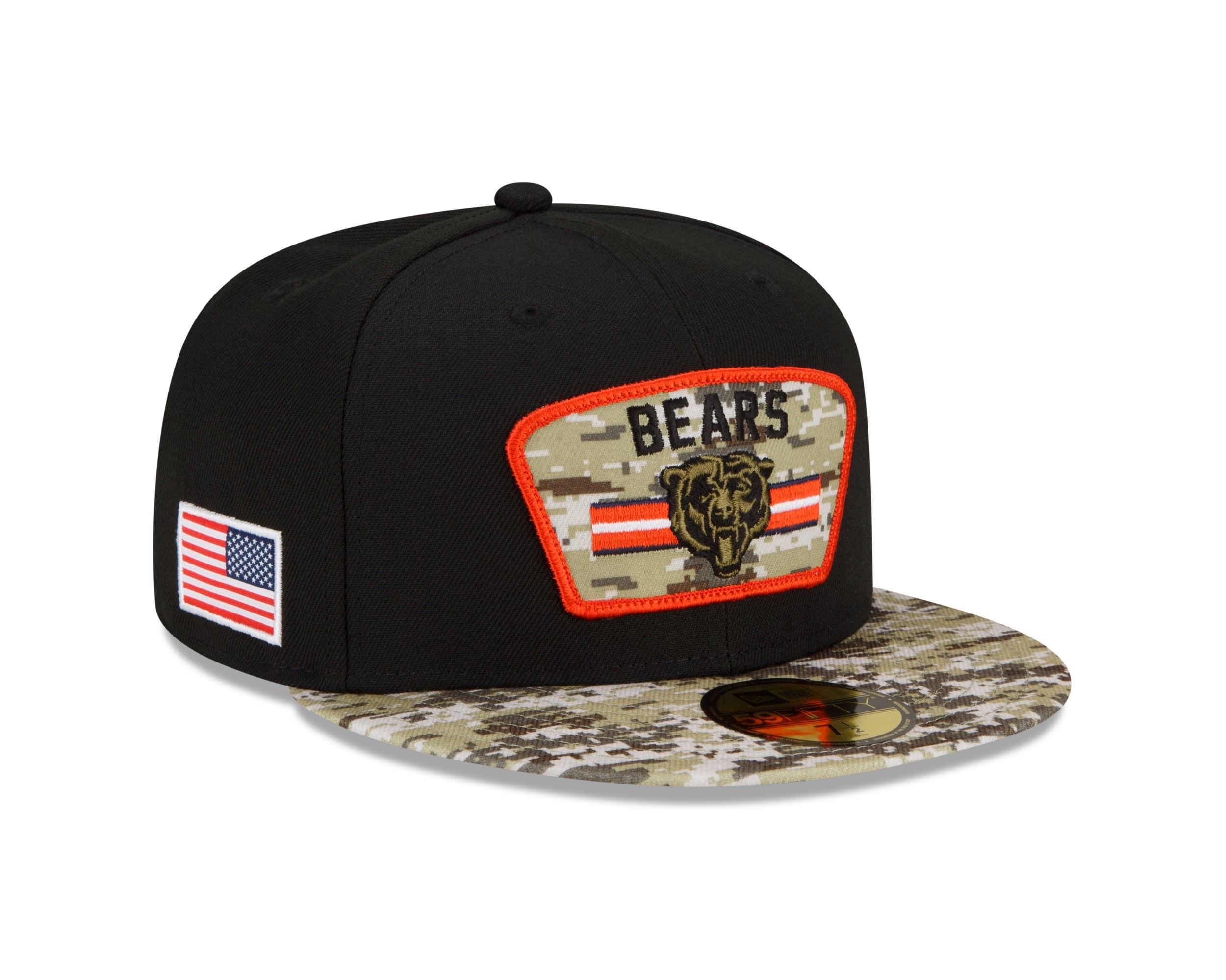 Chicago Bears NFL On Field 2021 Salute to Service Black 59Fifty Basecap New Era