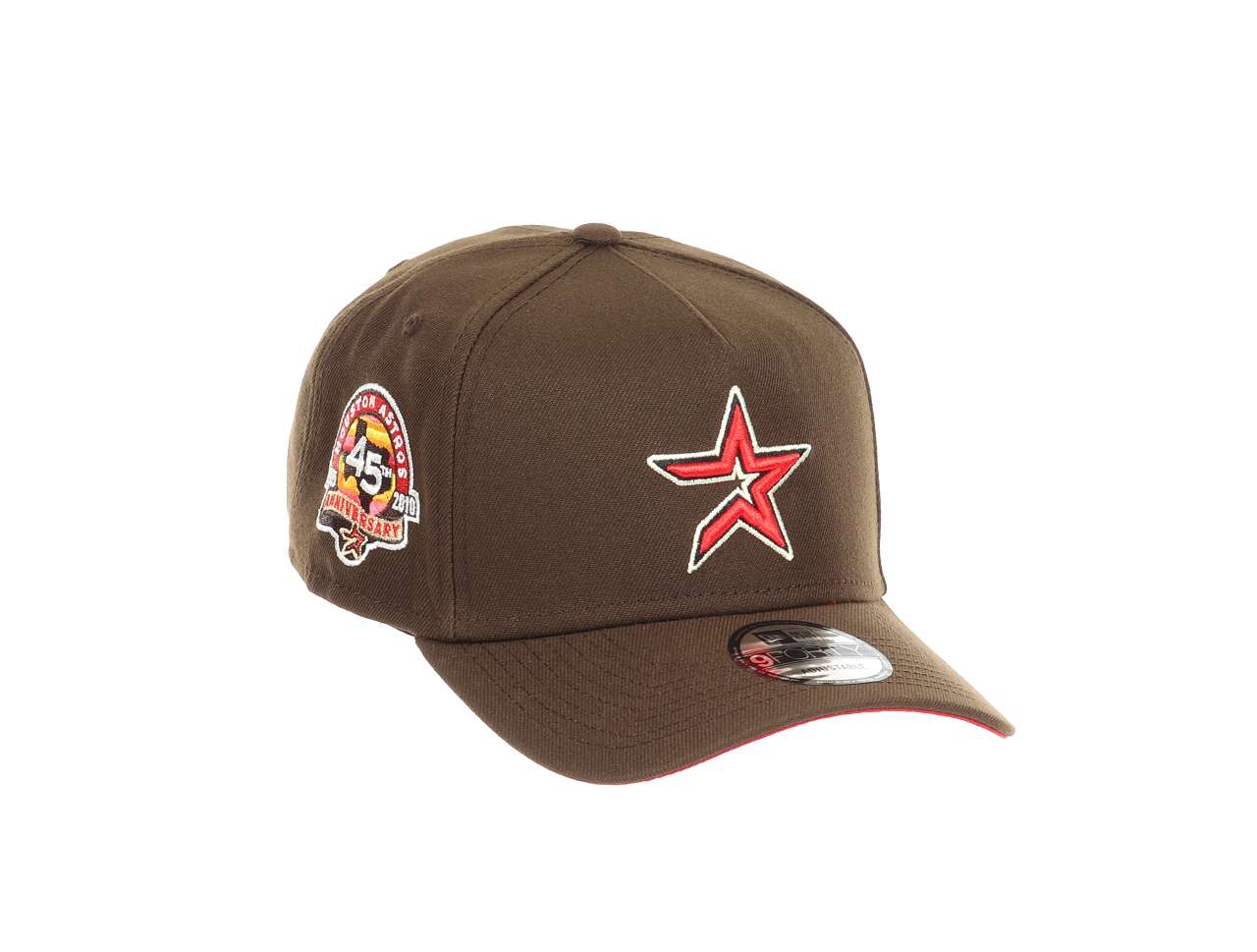Houston Astros MLB 45th Anniversary Sidepatch Walnut 9Forty A-Frame Snapback Cap New Era
