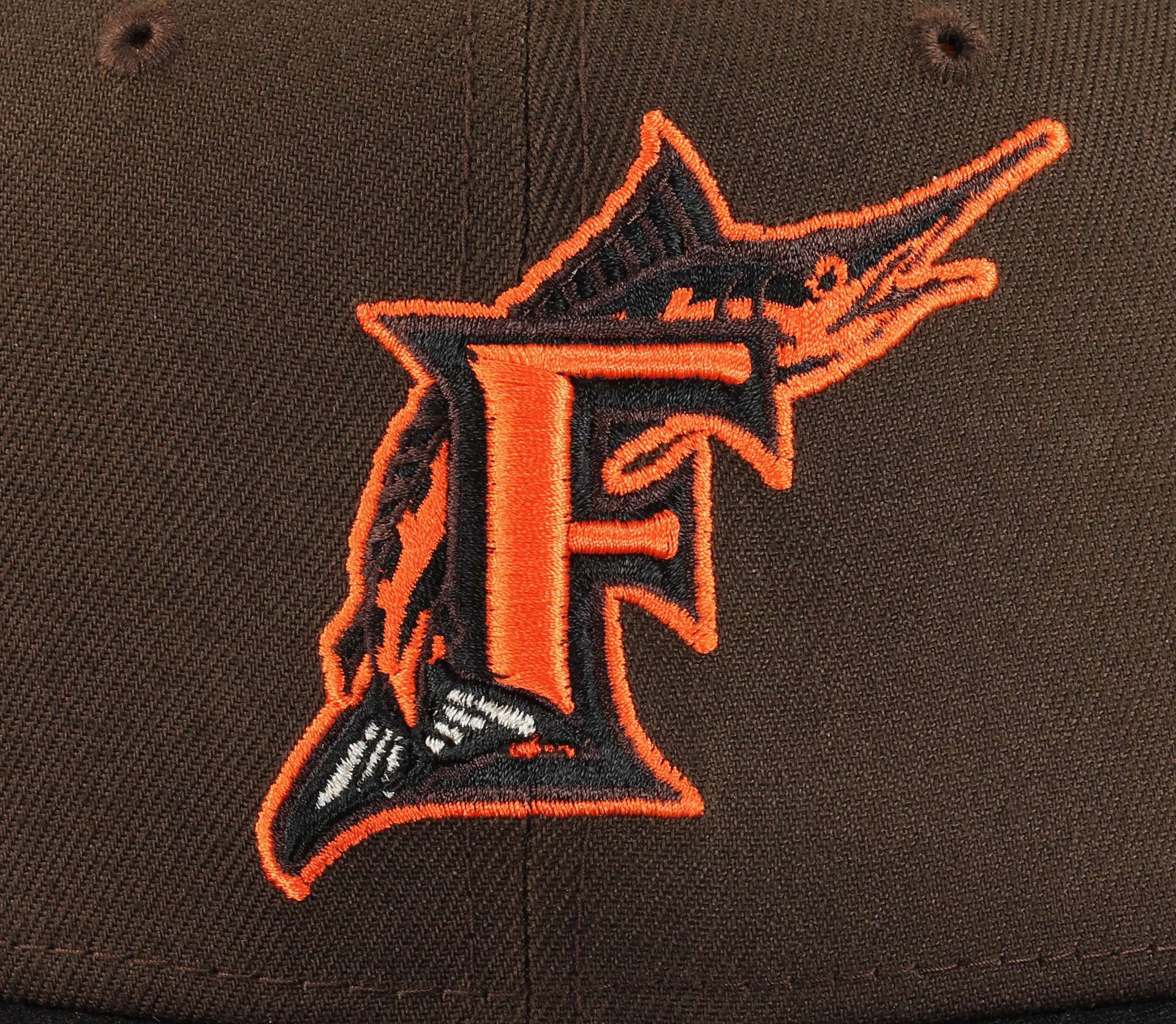 Florida Marlins MLB Two Tone Walnut Black Orange 59Fifty Basecap New Era