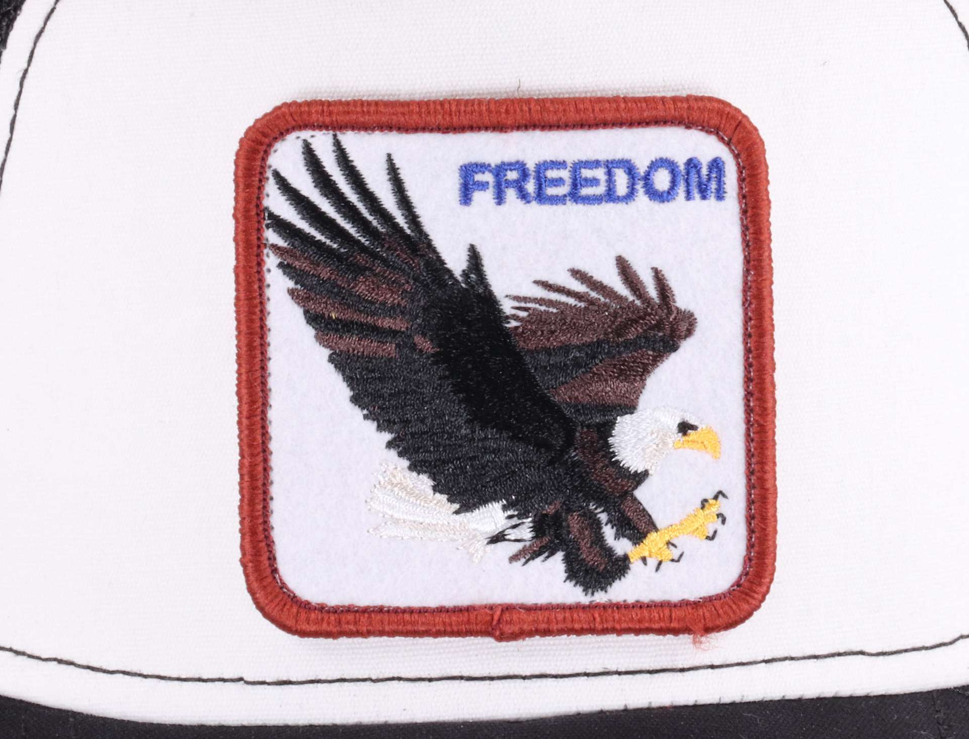 Freedom Eagle Adler White Black A-Frame Adjustable Trucker Cap Goorin Bros