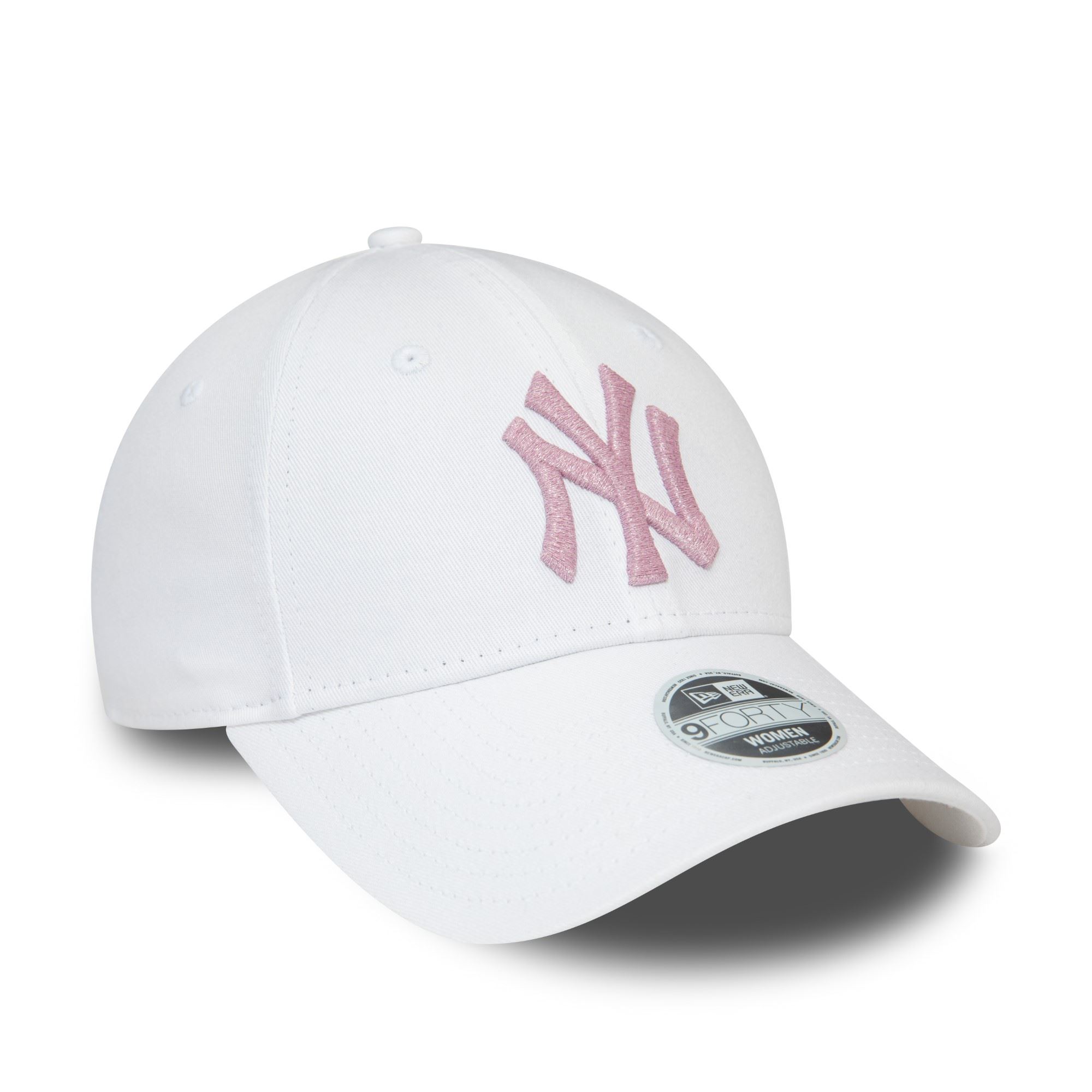 New York Yankees MLB Metallic Logo Weiß 9Forty Verstellbare Damen Cap New Era
