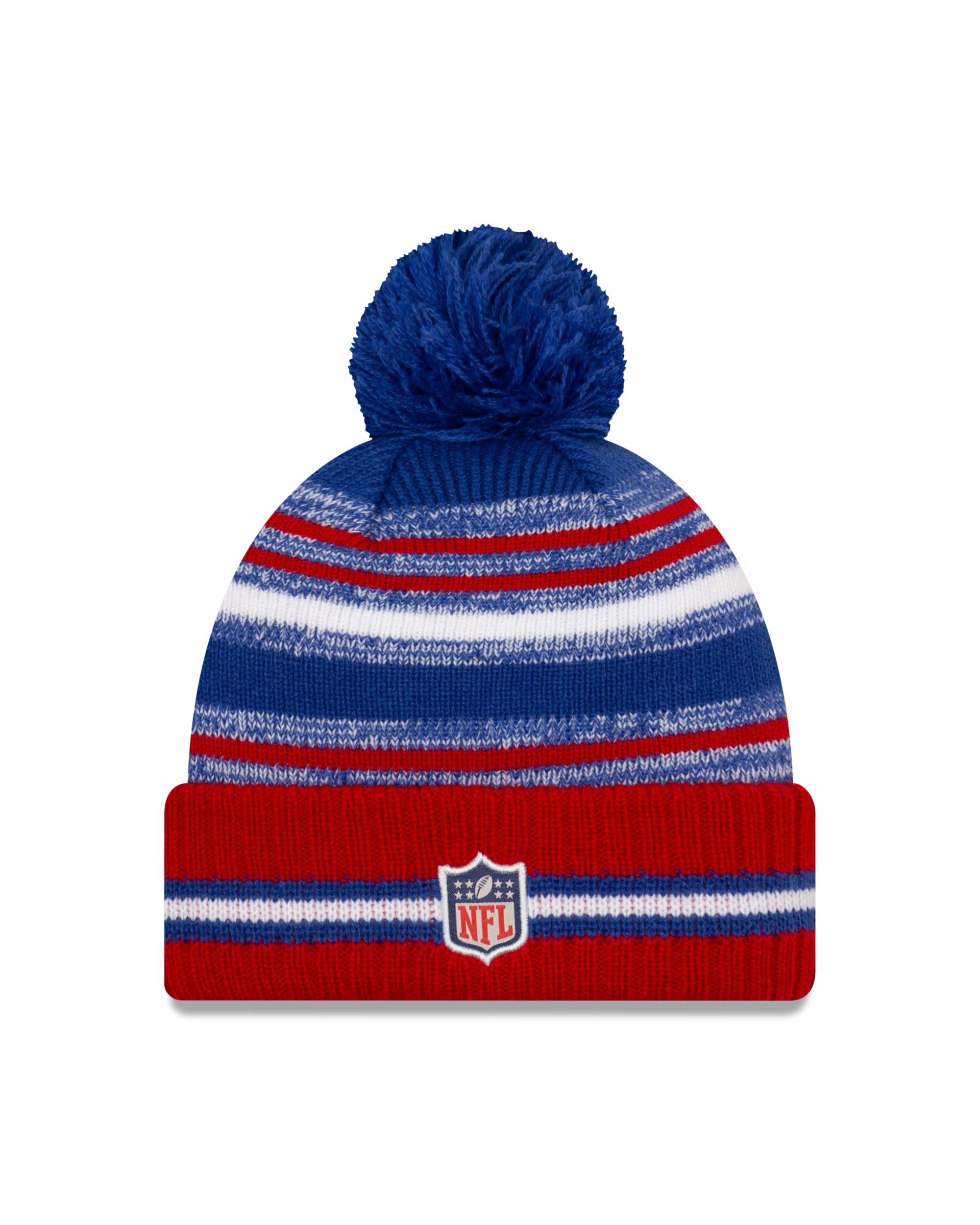New York Giants NFL 2021 Sideline Sport Knit Kids Bobble Beanie New Era