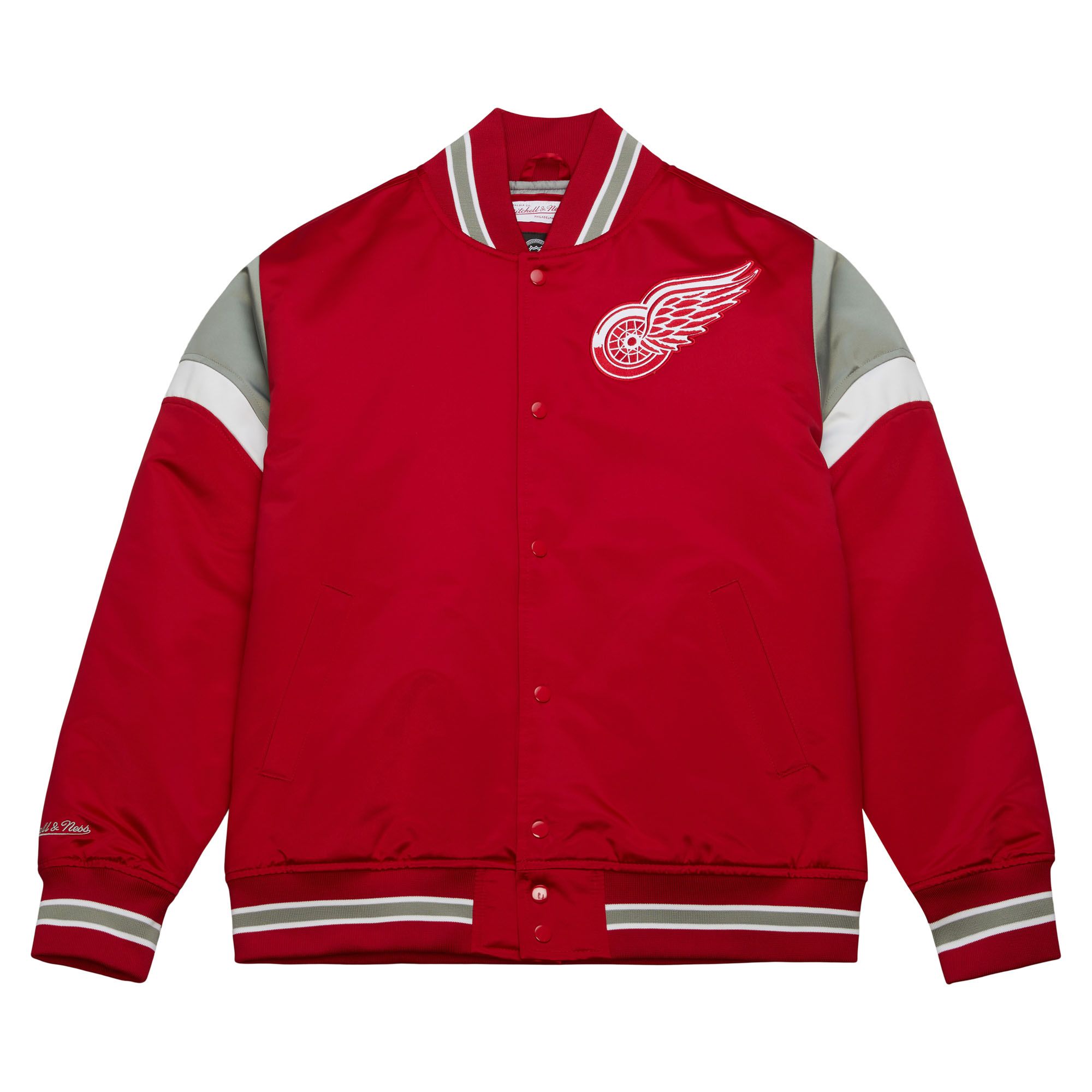 Detroit Red Wings NHL Heavyweight Satin Jacket Red Mitchell & Ness