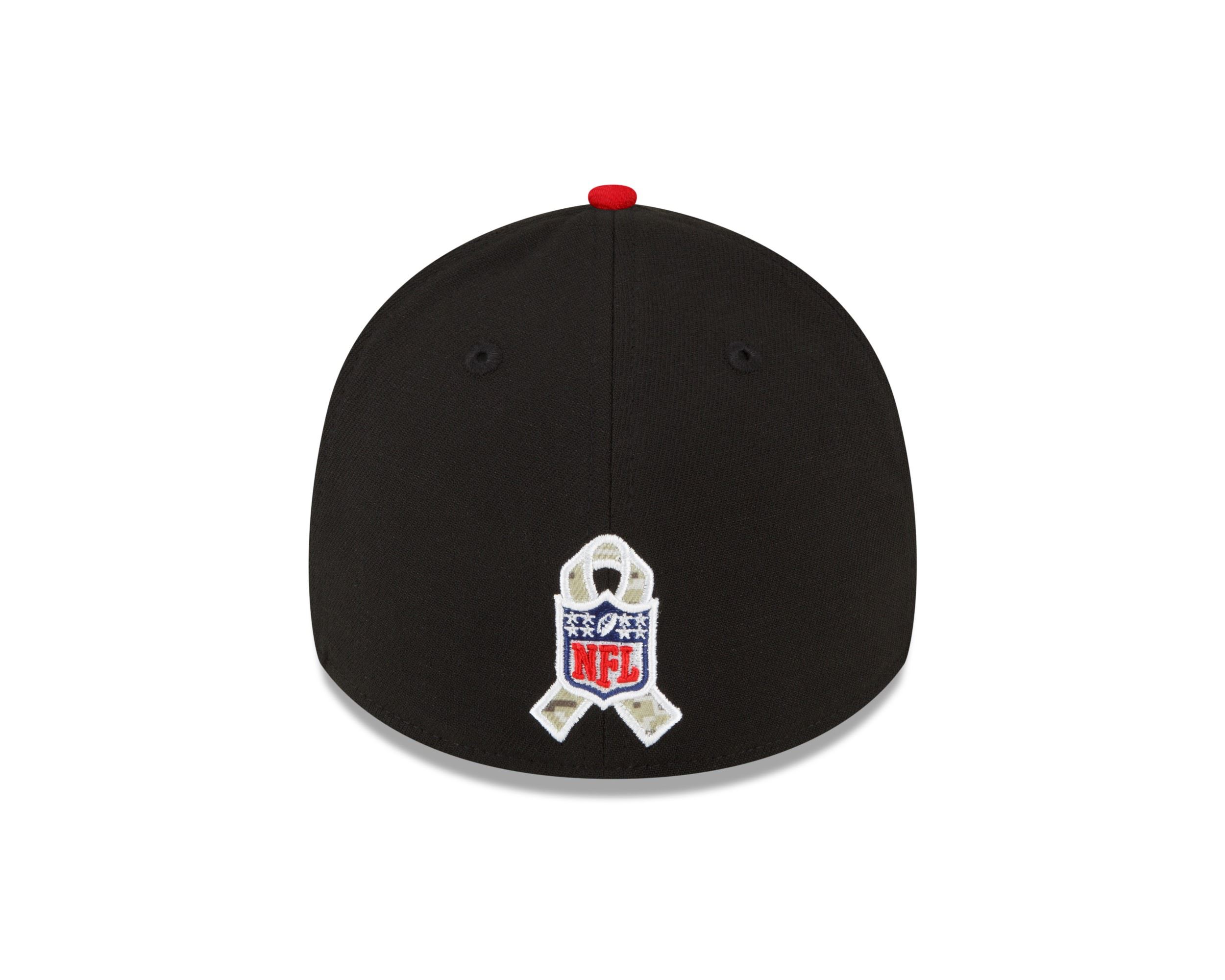 Atlanta Falcons NFL Salute to Service 2022 Black Red 39Thirty Stretch Cap New Era
