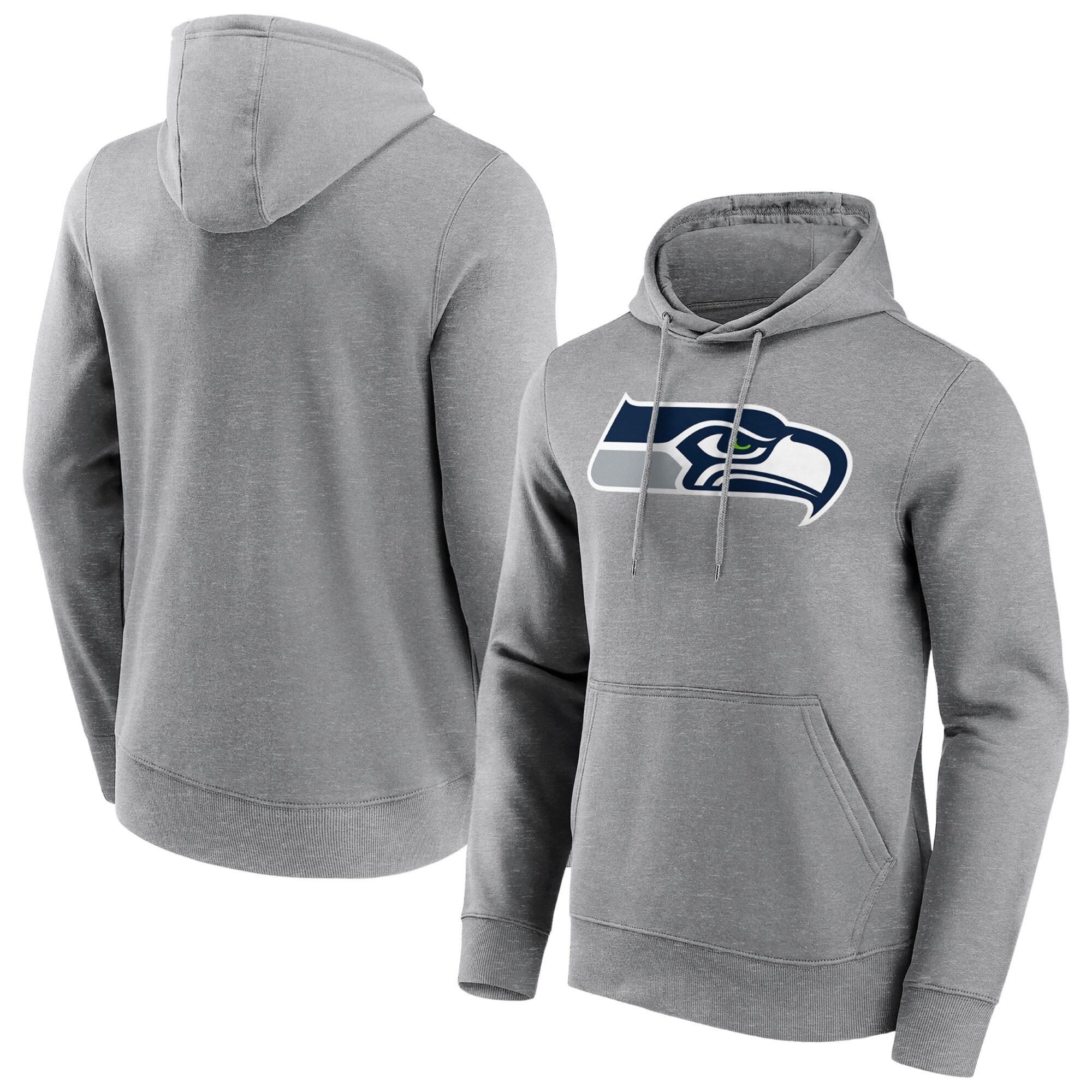 Seattle Seahawks Sports Grey NFL Mid Essentials Crest Graphic Hoody Fanatics