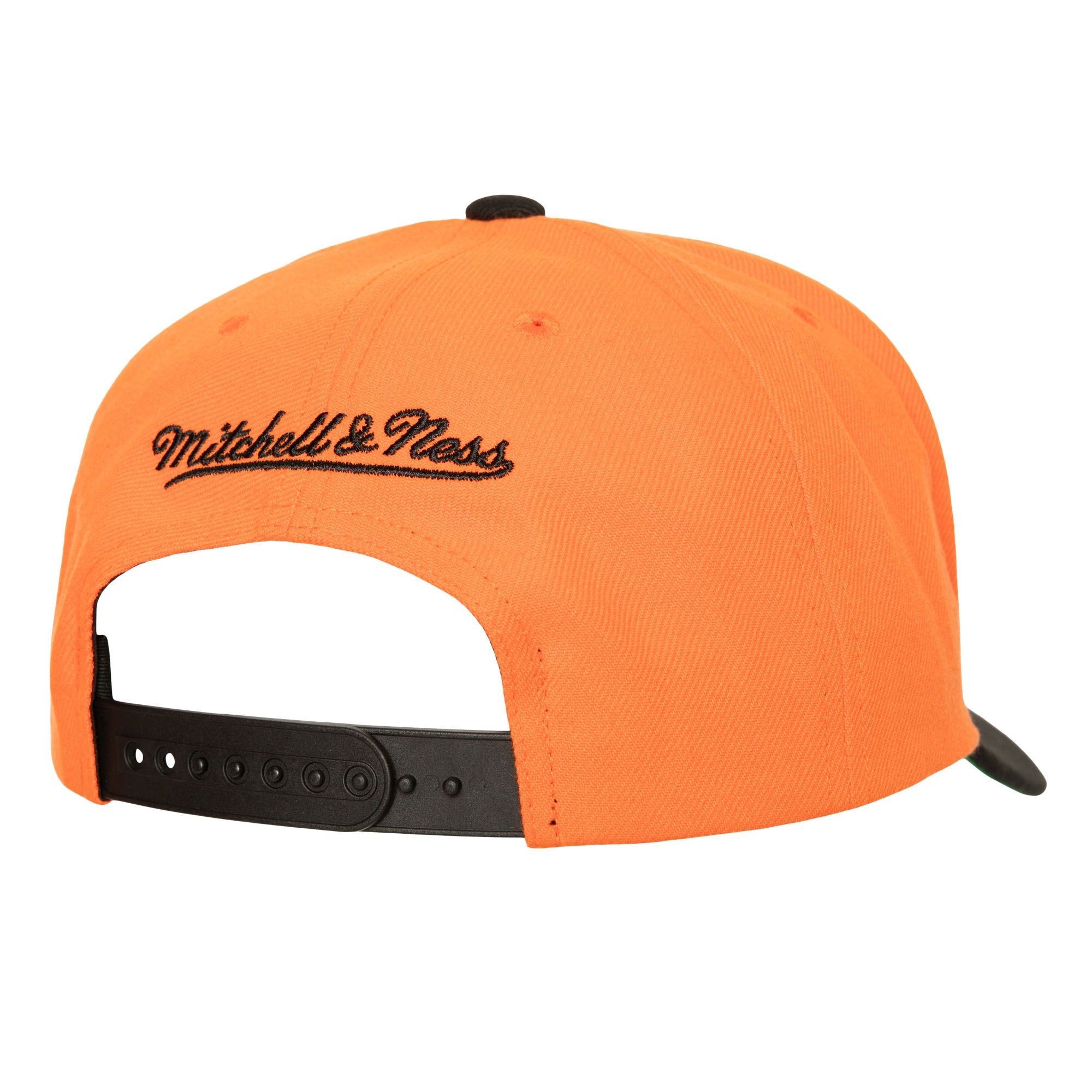 Anaheim Ducks NHL Boom Text  Pro Vintage Snapback Cap Orange Mitchell & Ness