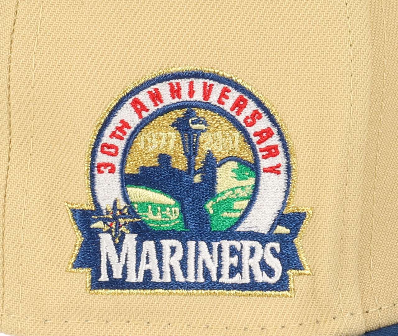 Seattle Mariners MLB Cooperstown 30th Anniversary 1977 - 2007  Vegas Gold Blue 59Fifty Basecap New Era