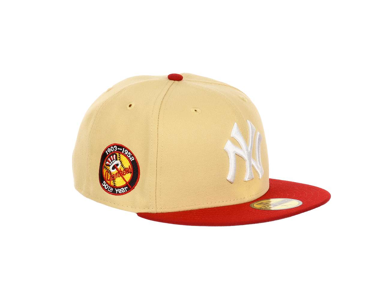 New York Yankees MLB 50th Year Sidepatch Vegas Gold Red 59Fifty Basecap New Era