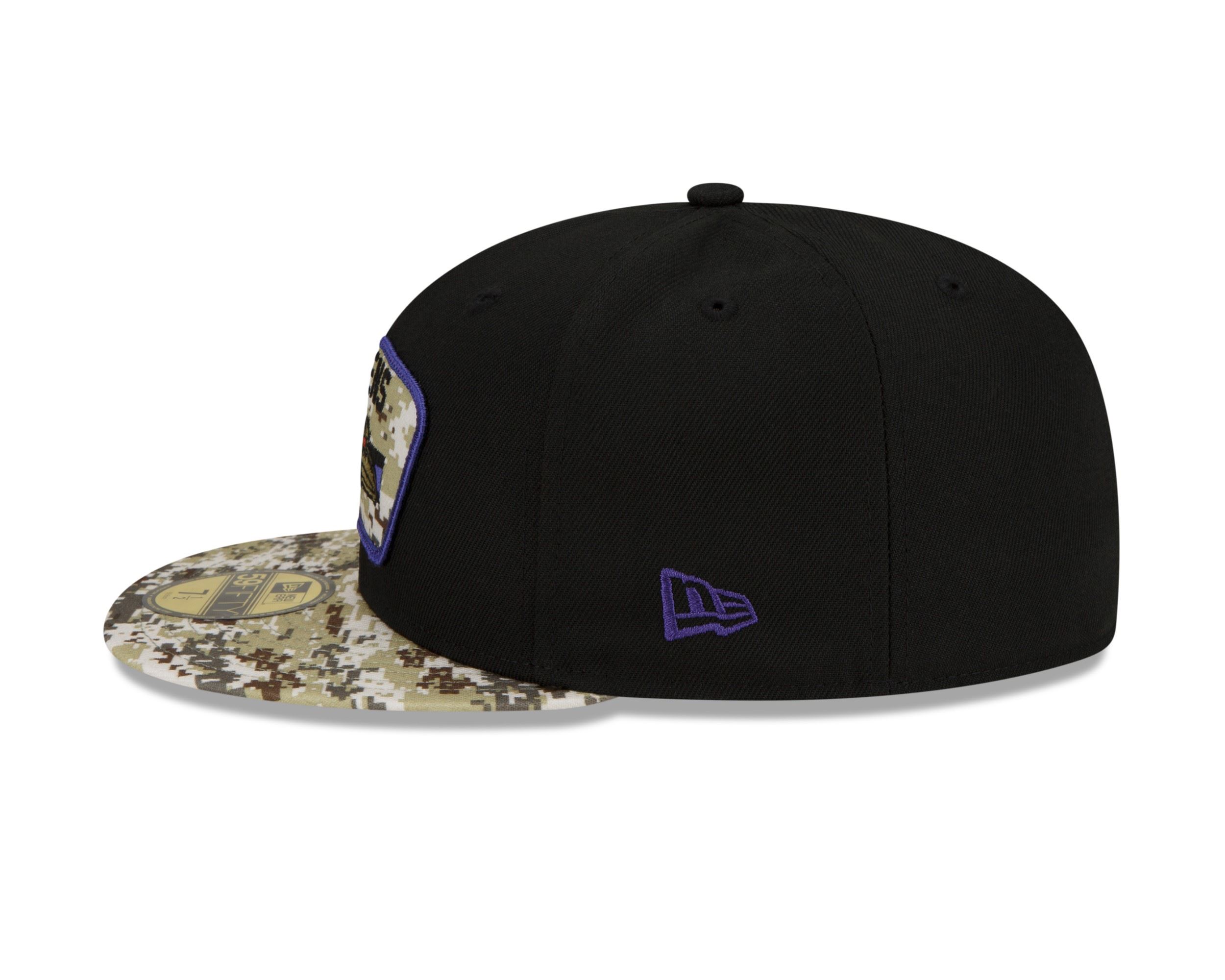 Baltimore Ravens NFL On Field 2021 Salute to Service Black 59Fifty Basecap New Era