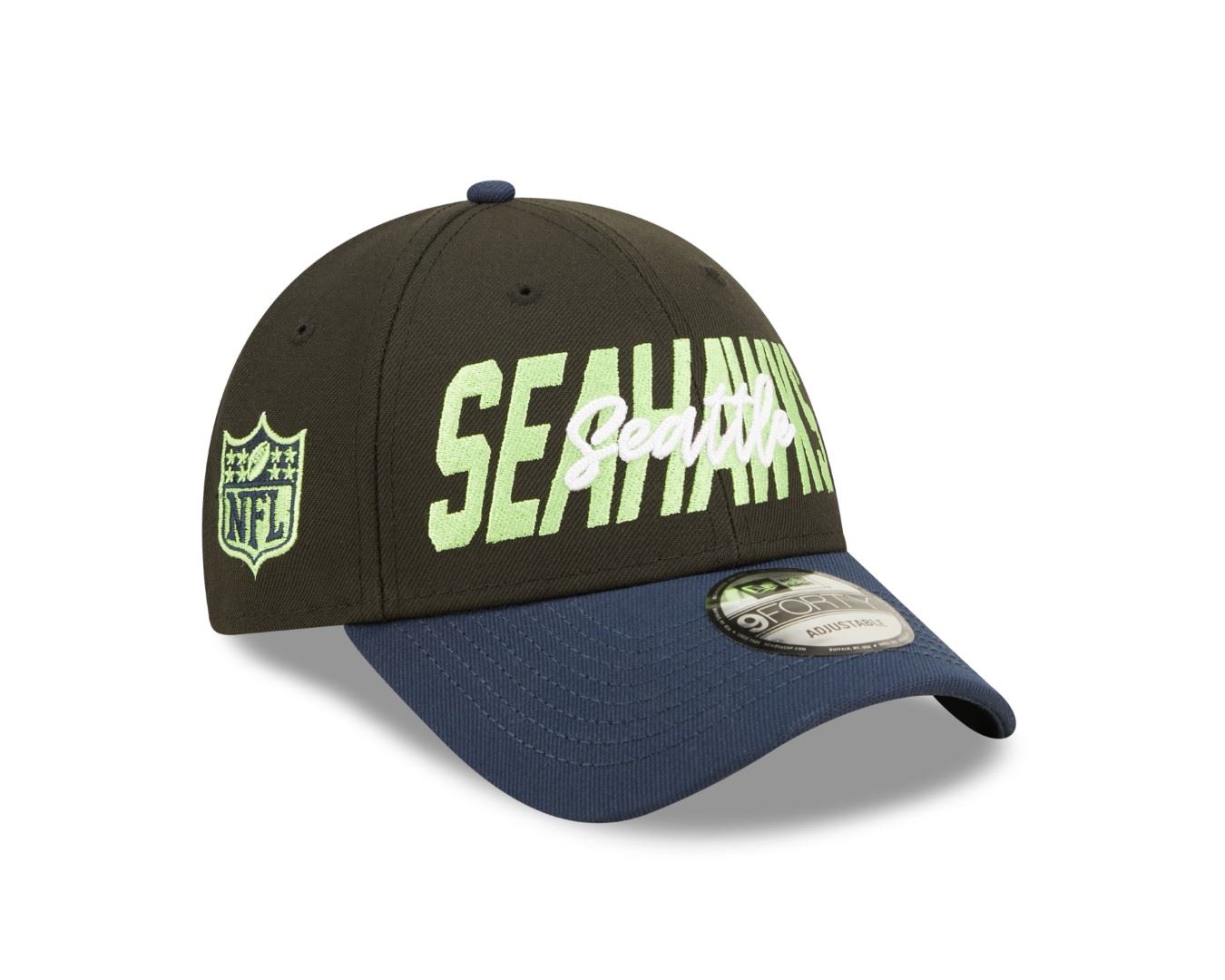 Seattle Seahawks 2022 NFL Draft Black Navy 9Forty Snapback Cap New Era