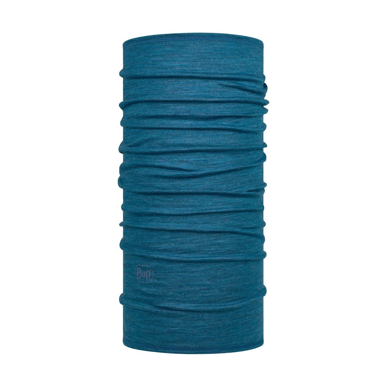 Solid Dusty Blue Lightweight Merino Wool Tuch Buff