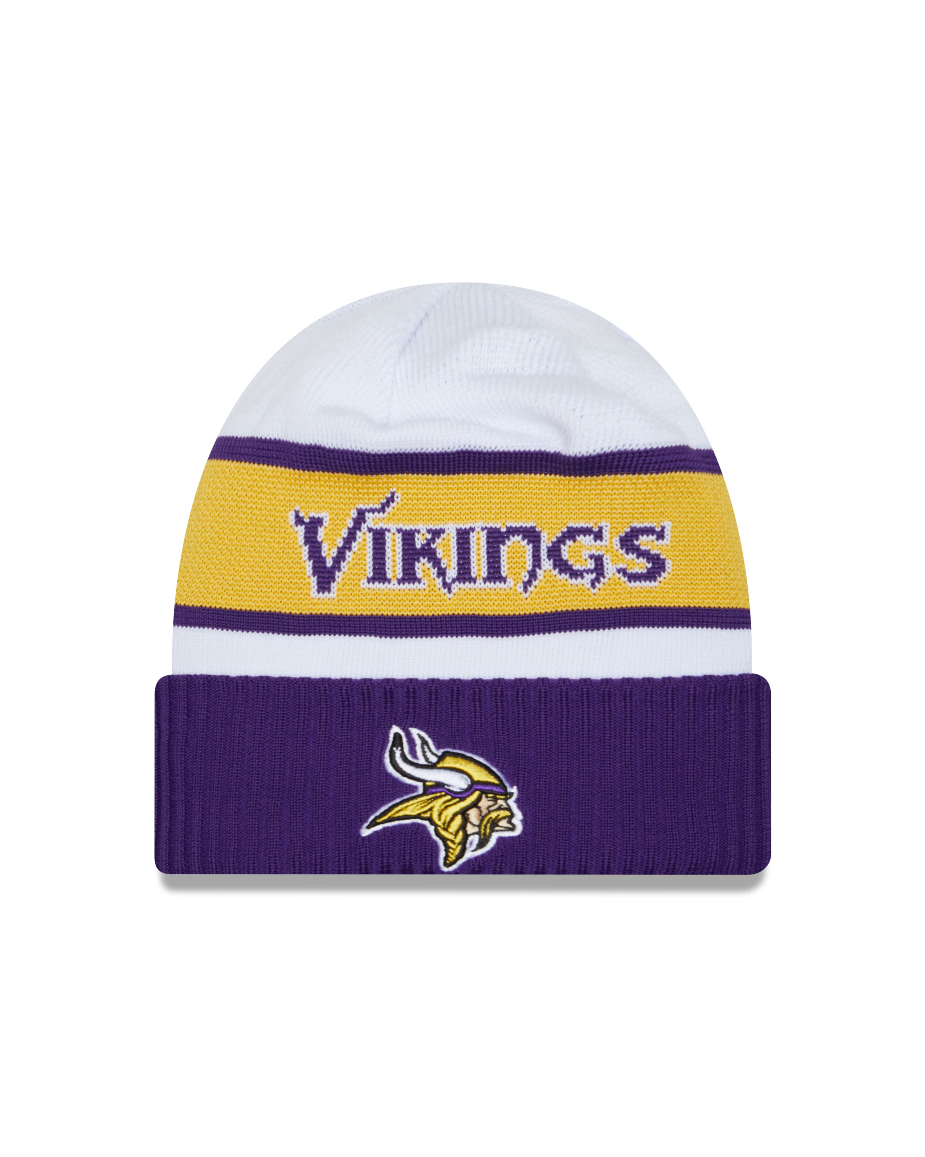 Minnesota Vikings NFL 2023  Sideline Tech Knit OTC White Beanie New Era