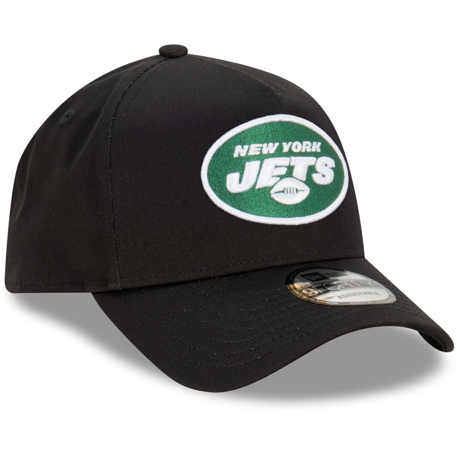 New York Jets NFL Evergreen Black 9Forty Adjustable A-Frame Cap New Era