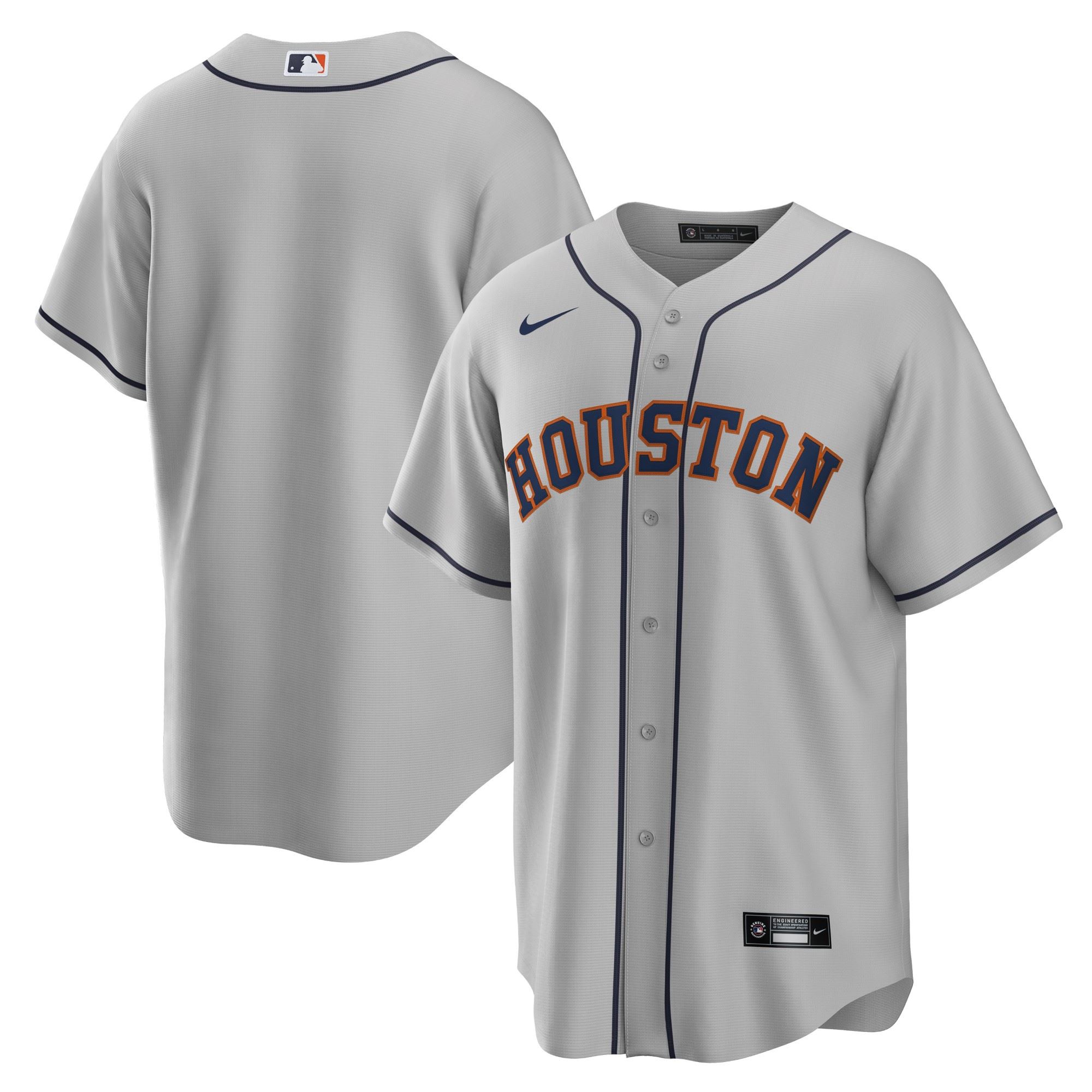 Houston Astros Gray Official MLB Replica Road Jersey Nike