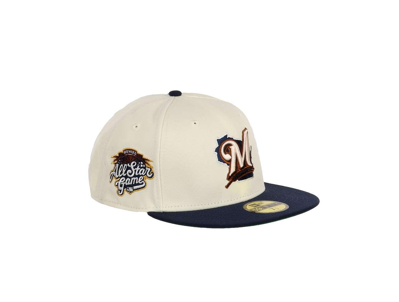 Milwaukee Brewers MLB Two Tone Cooperstown All-Star Game 2002 Sidepatch Chrome 59Fifty Basecap New Era
