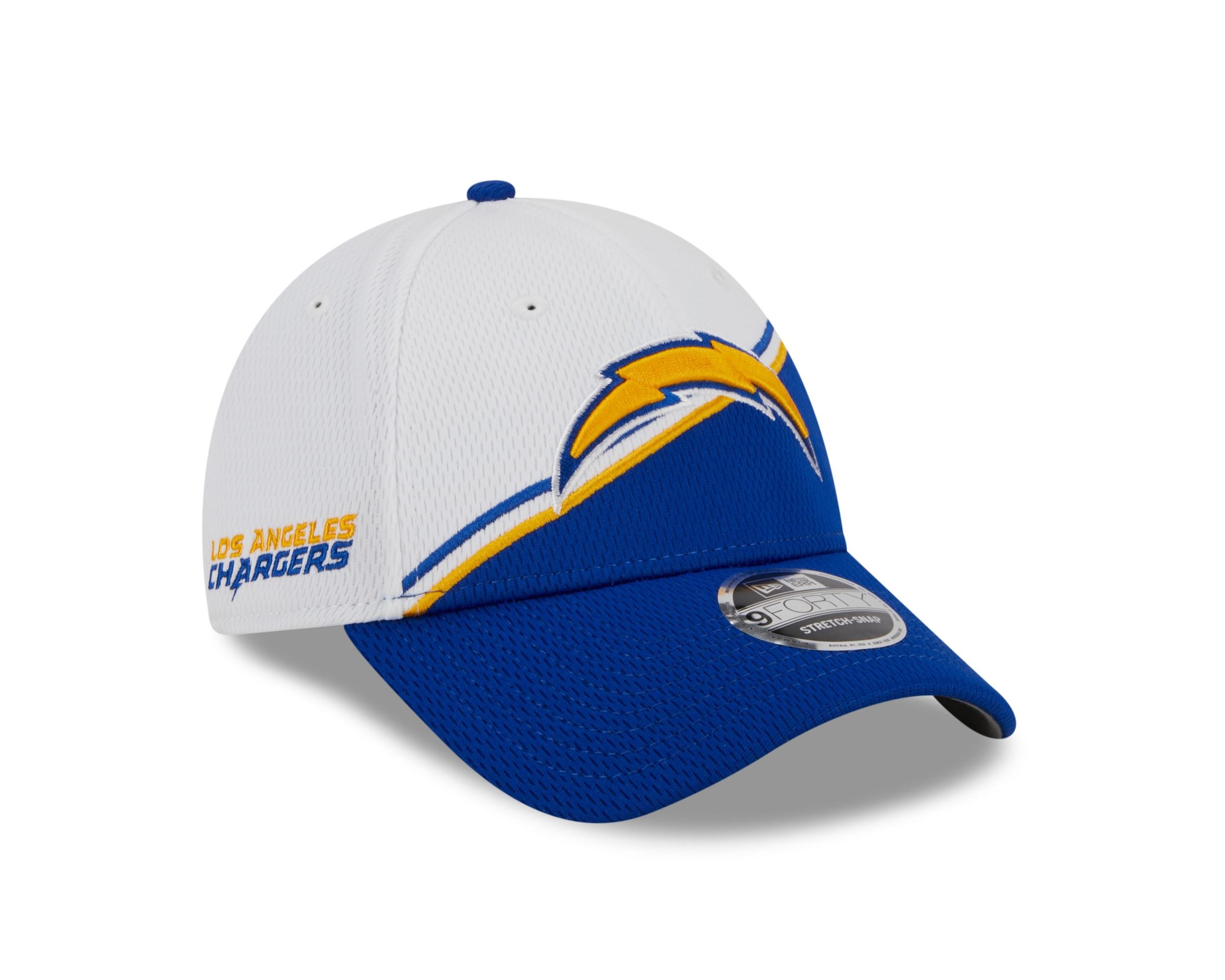 Los Angeles Chargers NFL 2023 Sideline White Blue 9Forty Stretch Snapback Cap New Era