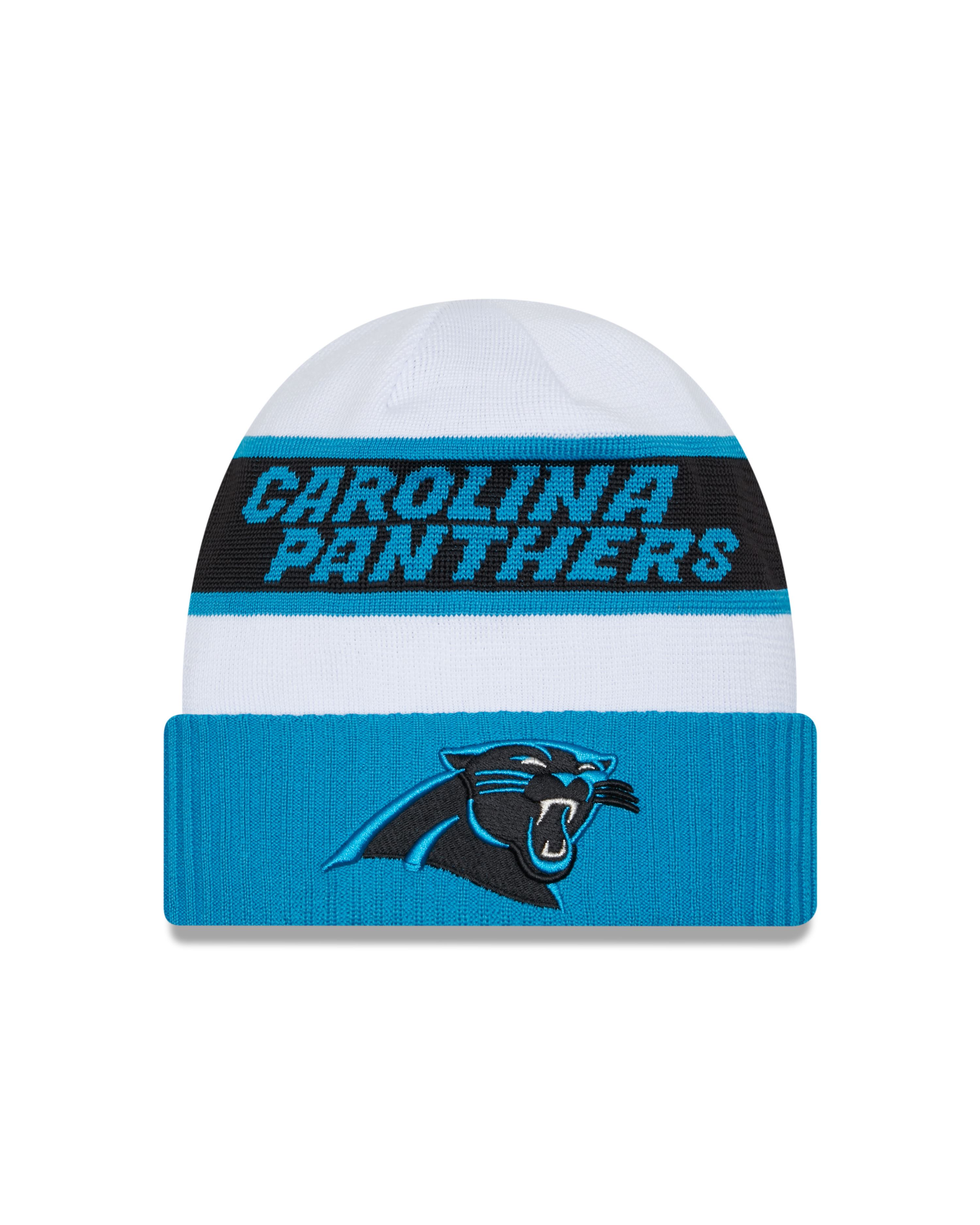 Carolina Panthers NFL 2023  Sideline Tech Knit OTC White Beanie New Era