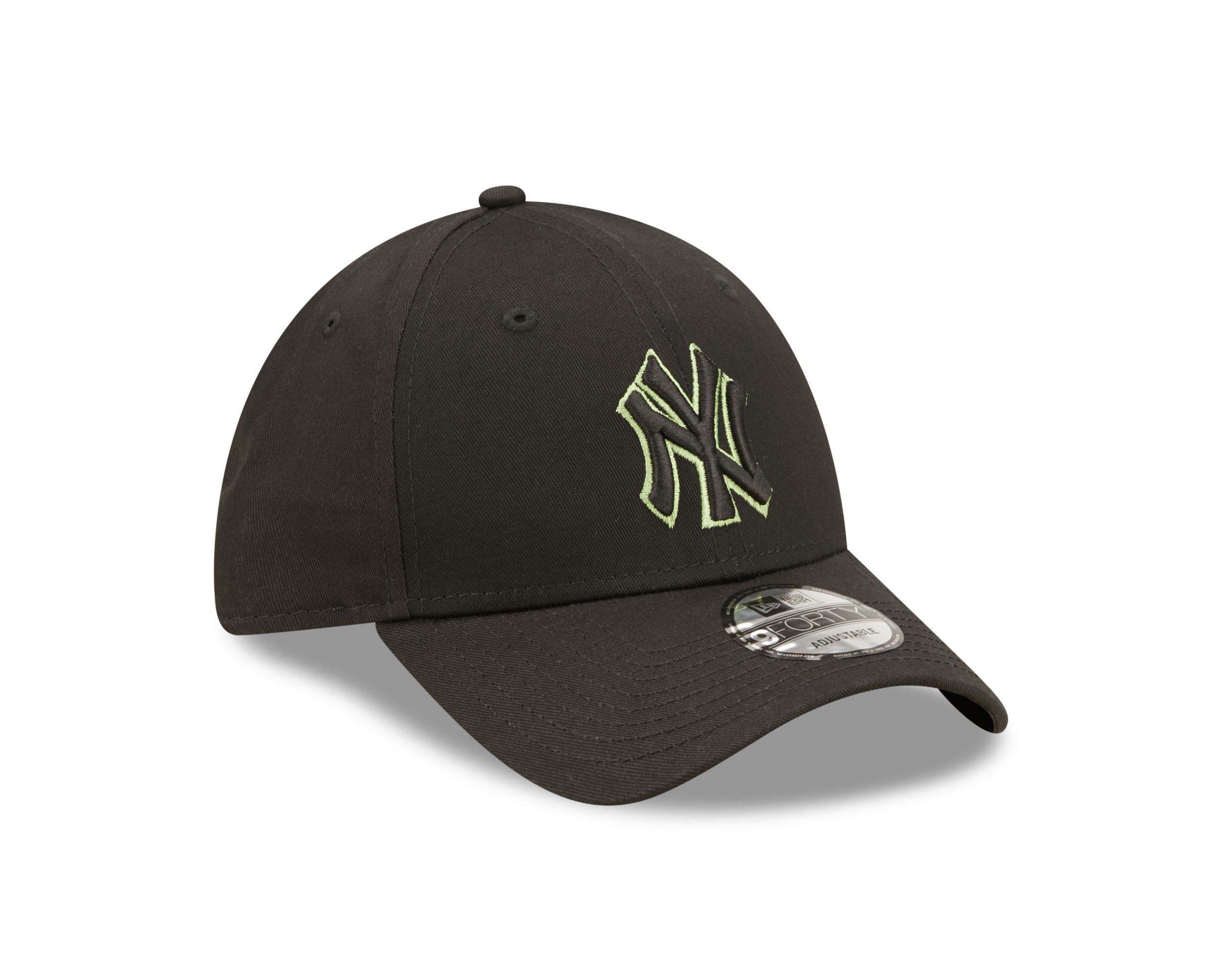 New York Yankees MLB Team Outline Black Green 9Forty Adjustable Cap New Era