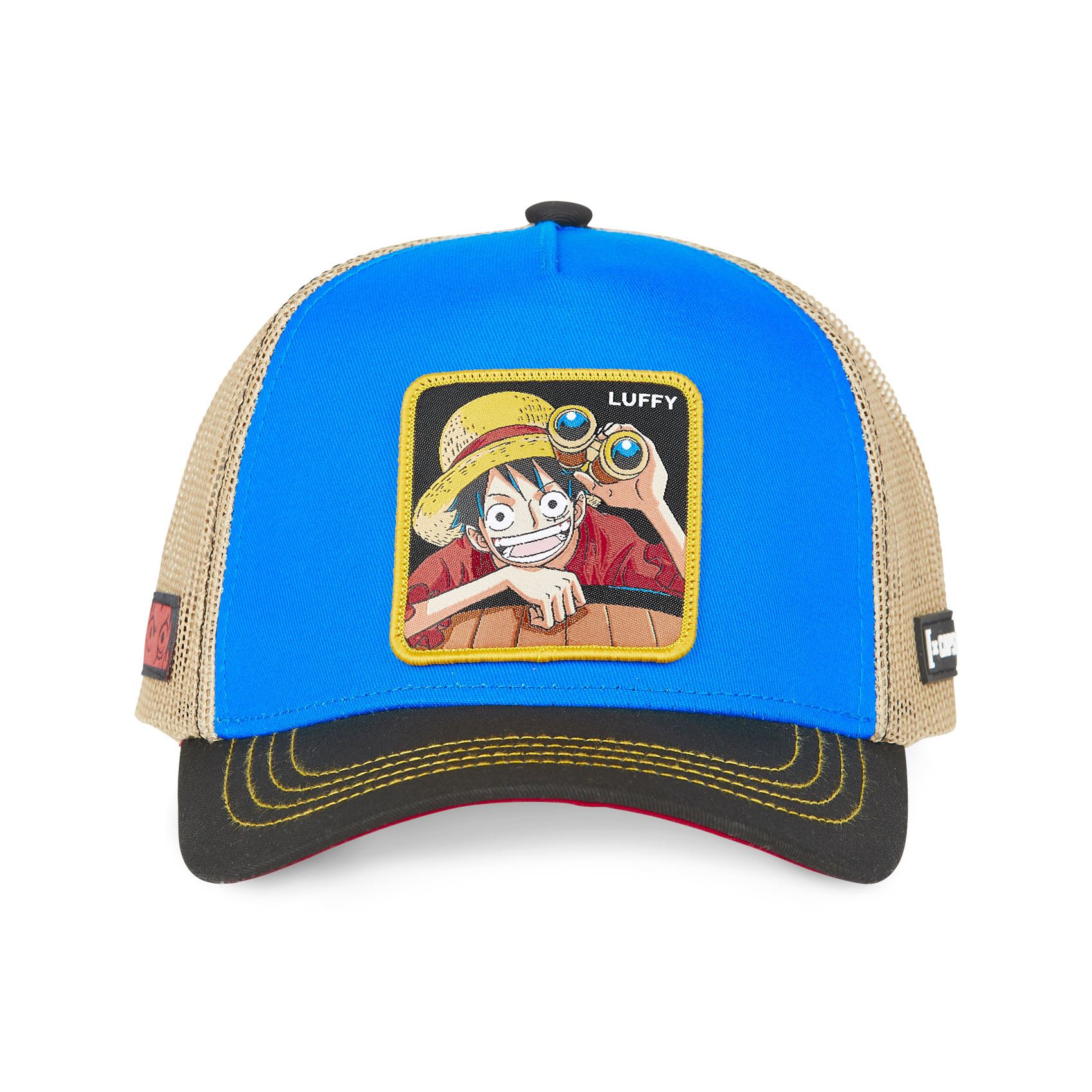 Luffy One Piece Blue Black Beige Trucker Cap Capslab