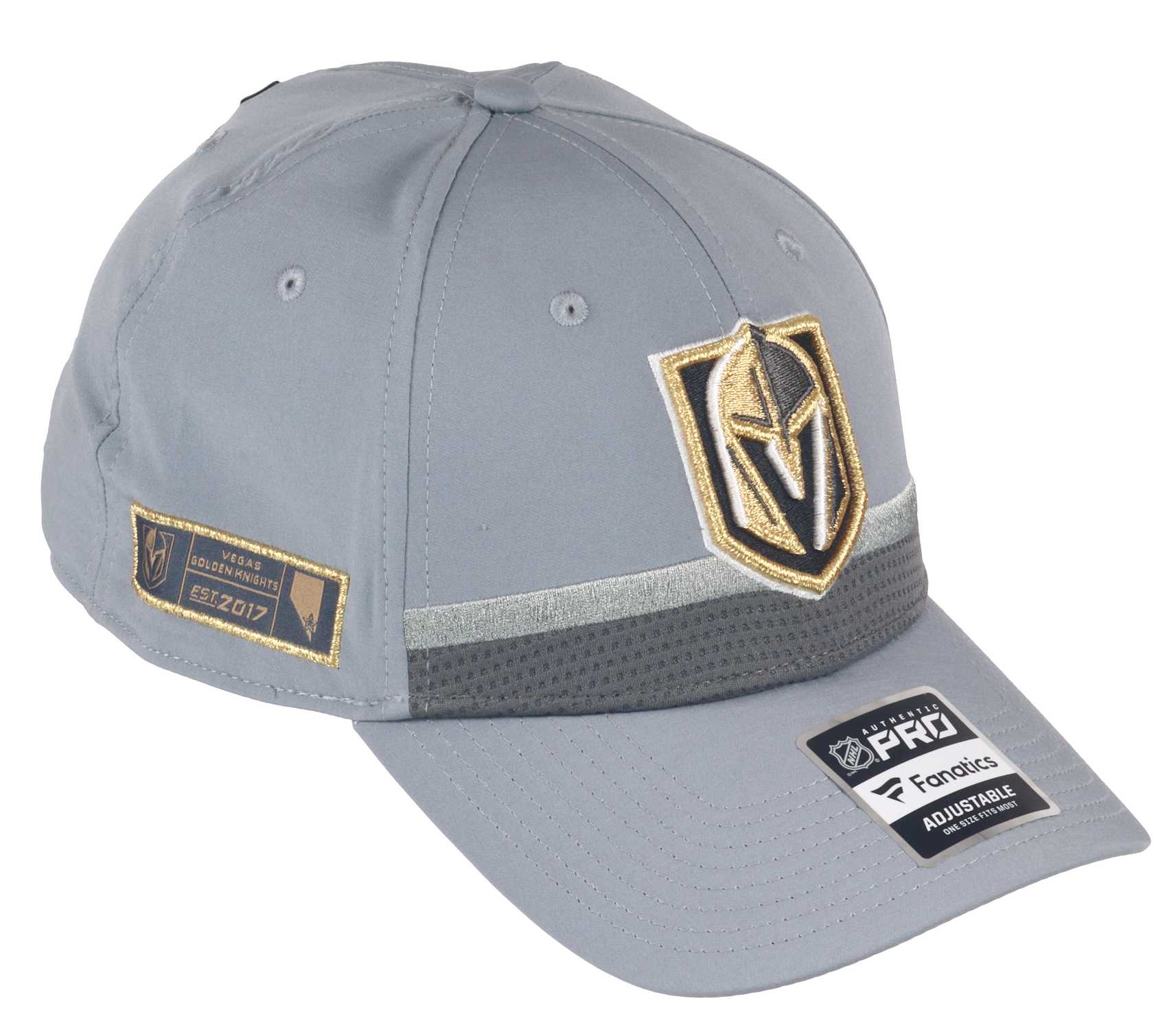Vegas Golden Knights NHL Authentic Pro Home Ice Structured Curved Snapback Cap Grey Fanatics