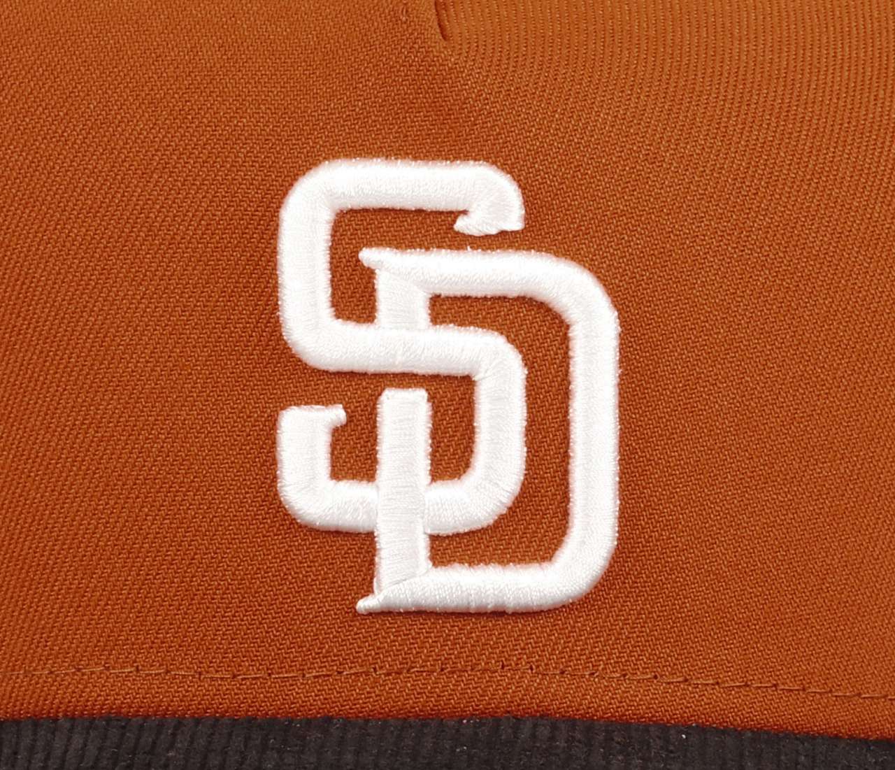 San Diego Padres  MLB 40th Anniversary Sidepatch Orange Black Cord 9Forty A-Frame Snapback Cap New Era