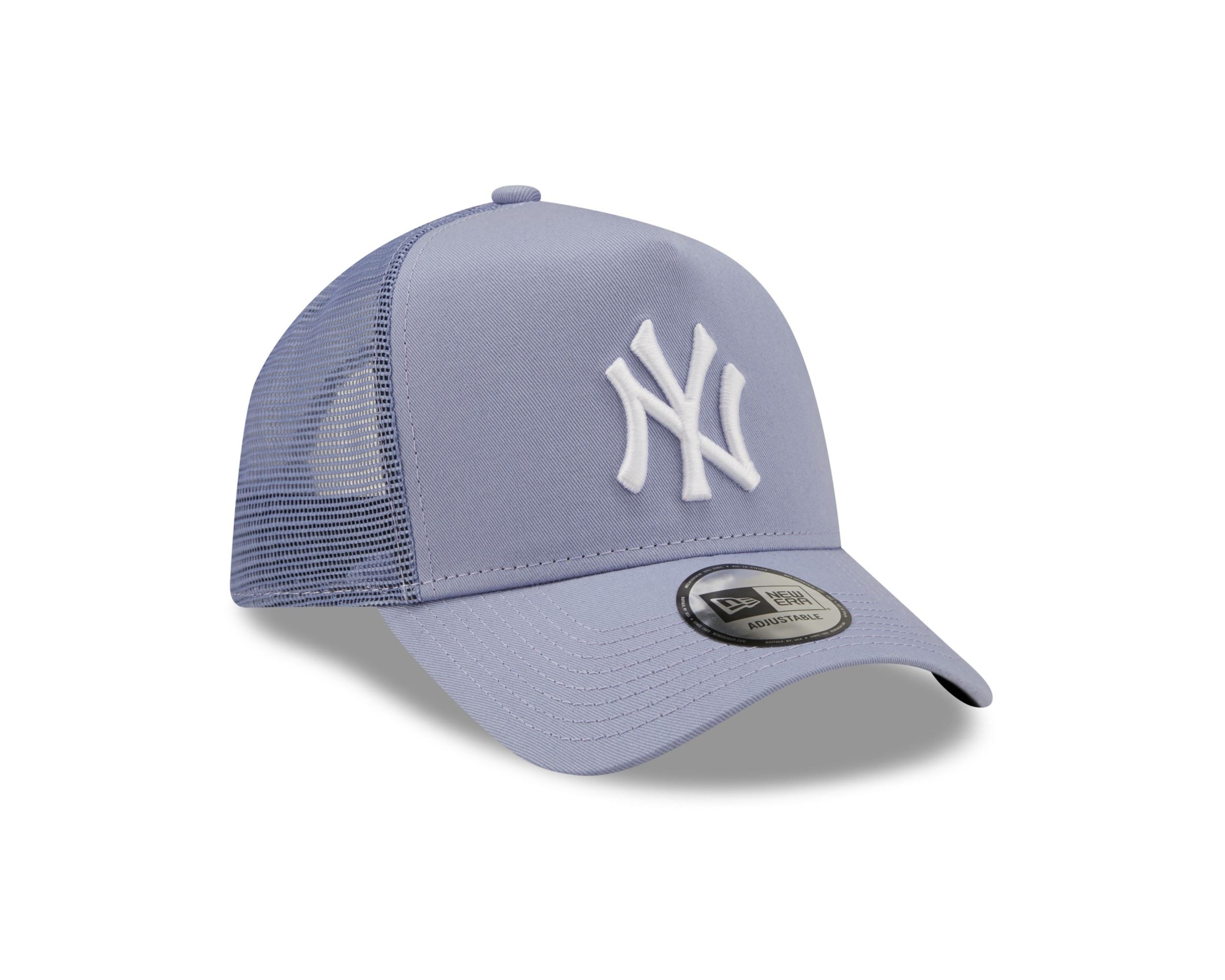 New York Yankees MLB Tonal Mesh Purple A-Frame Adjustable Trucker Cap New Era