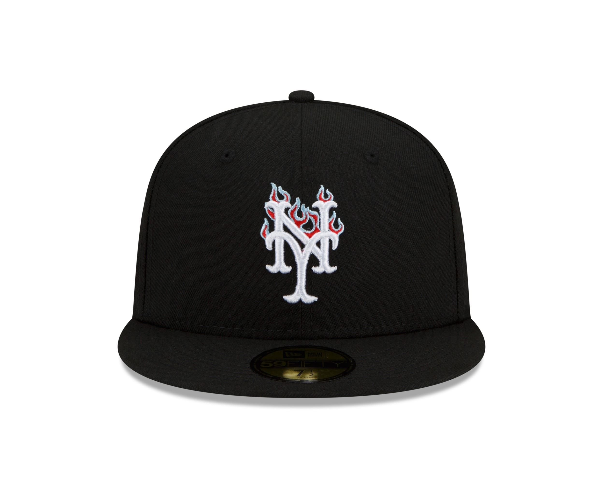 New York Mets Black MLB Team Fire 59Fifty Basecap New Era