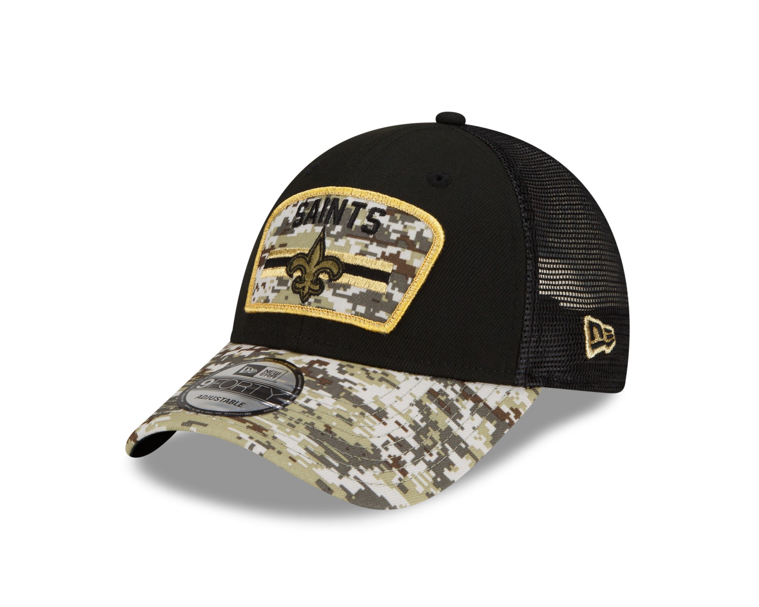 New Orleans Saints NFL On Field 2021 Salute to Service Black 9Forty Snapback Cap New Era