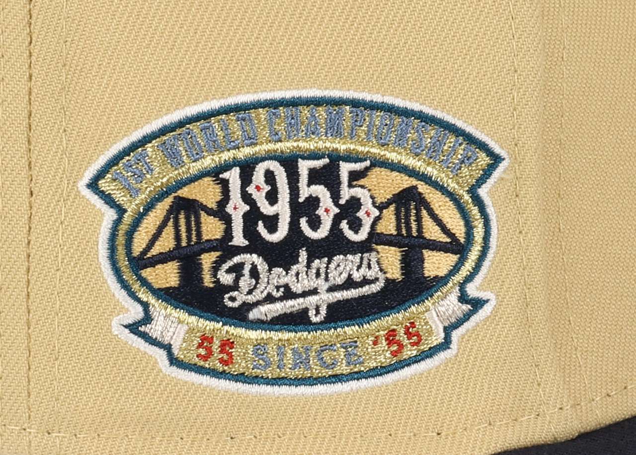 Brooklyn Dodgers MLB Jackie Robinson World Championship 1955 Vegas Gold Navy 59Fifty Basecap New Era
