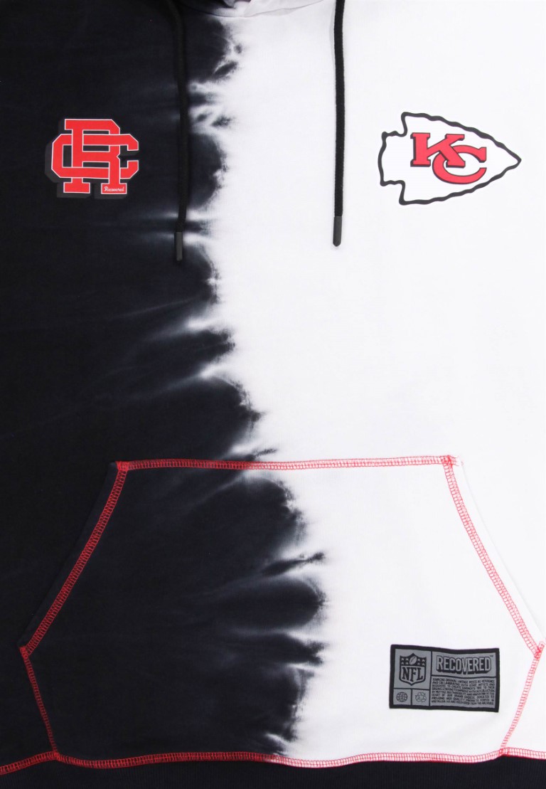 Kansas City Chiefs NFL Ink Dye Effect Schwarz auf Weiß Hoody Recovered